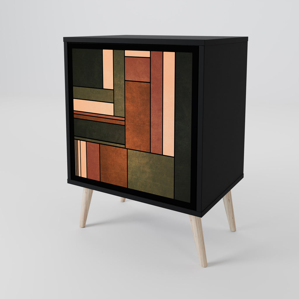 FIGURAS DE LA NATURALEZA Aparador de 1 puerta en acabado negro