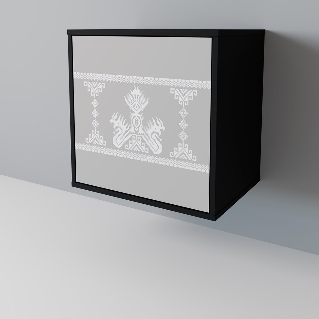 Aparador THAI GRAY de 1 puerta con acabado negro