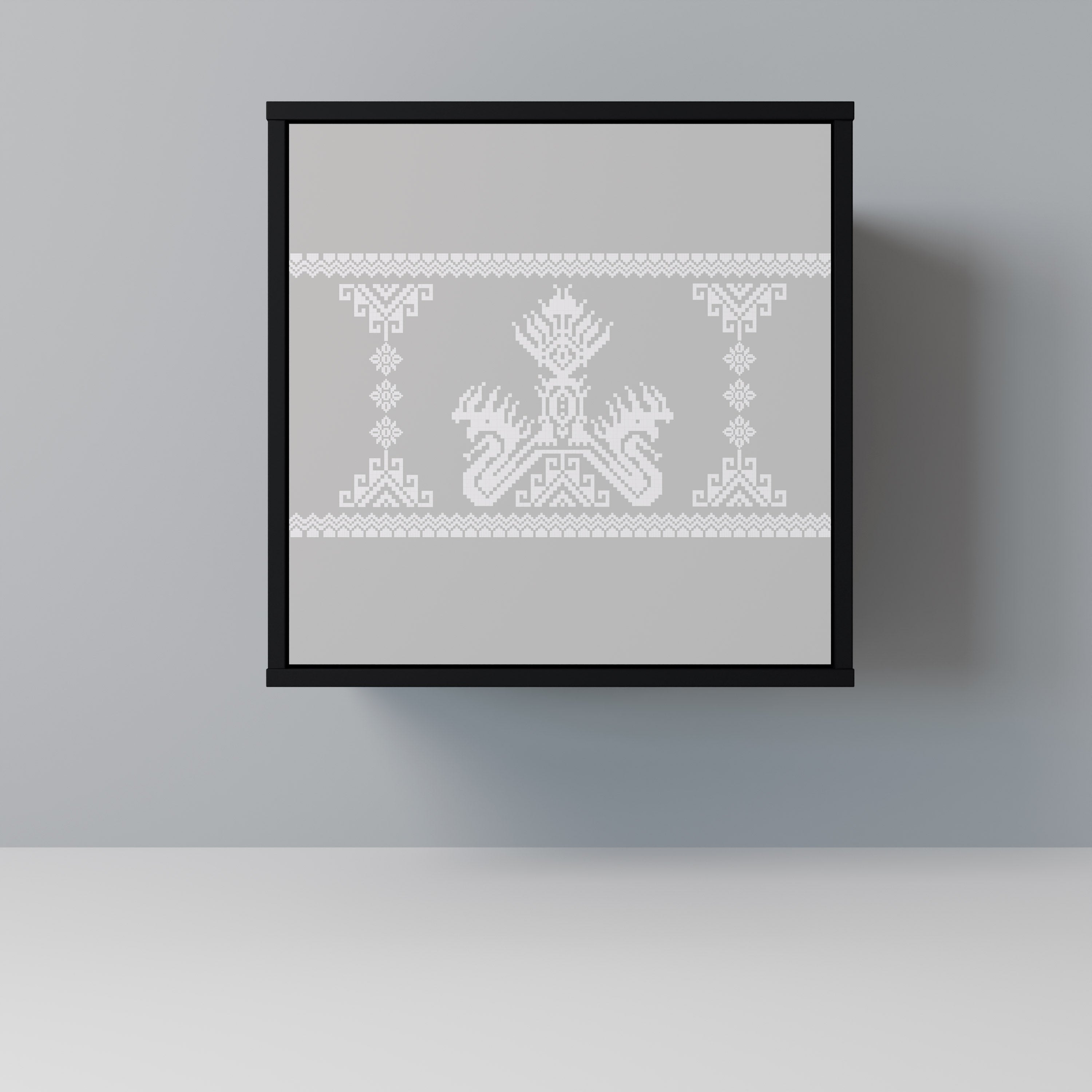 Aparador THAI GRAY de 1 puerta con acabado negro