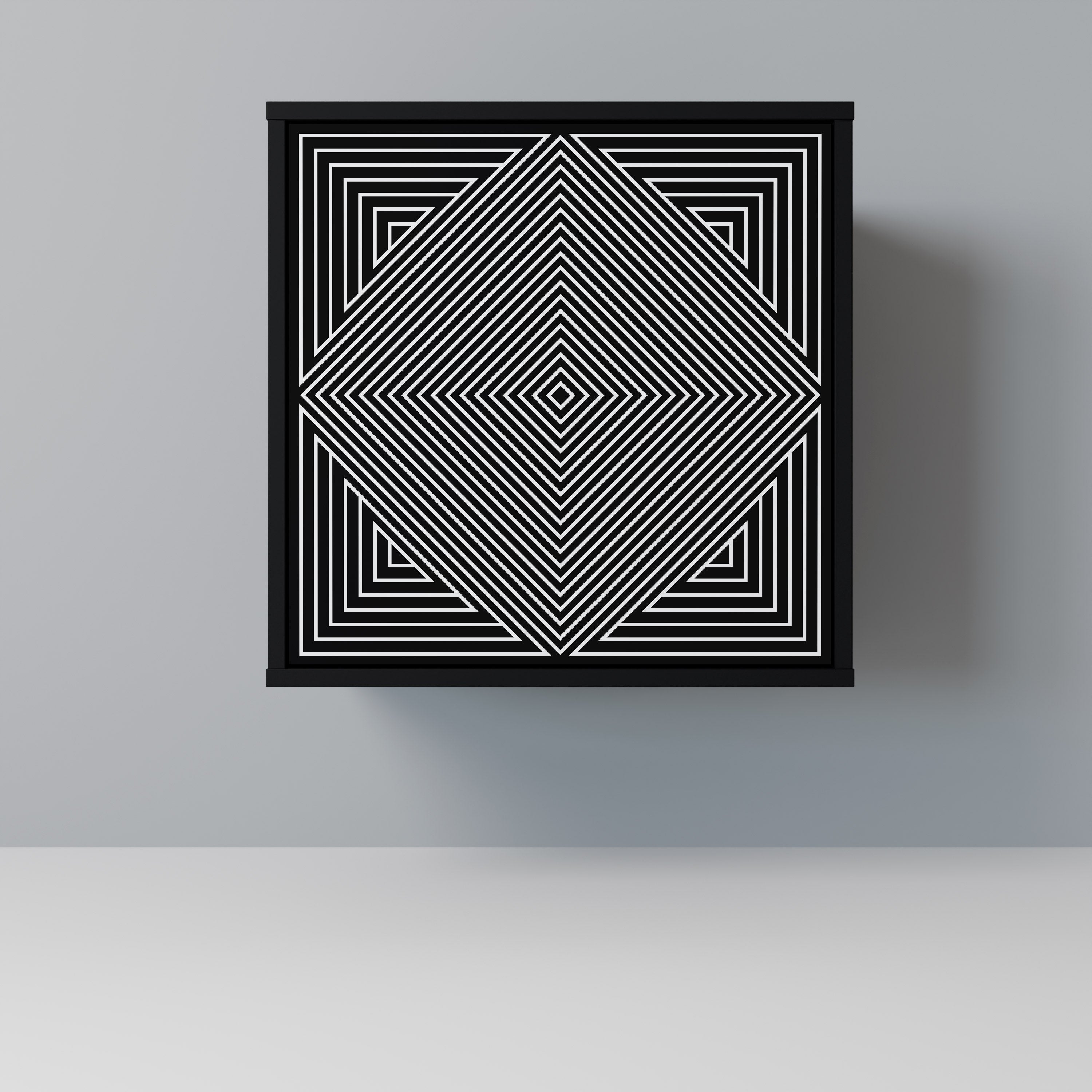 Aparador POLYGON ILLUSION de 1 puerta en acabado negro