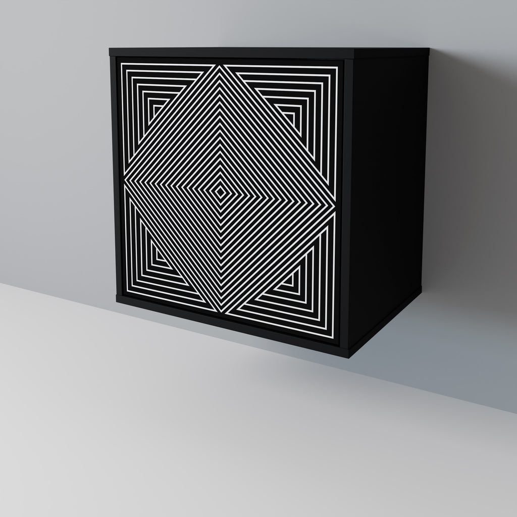 Aparador POLYGON ILLUSION de 1 puerta en acabado negro