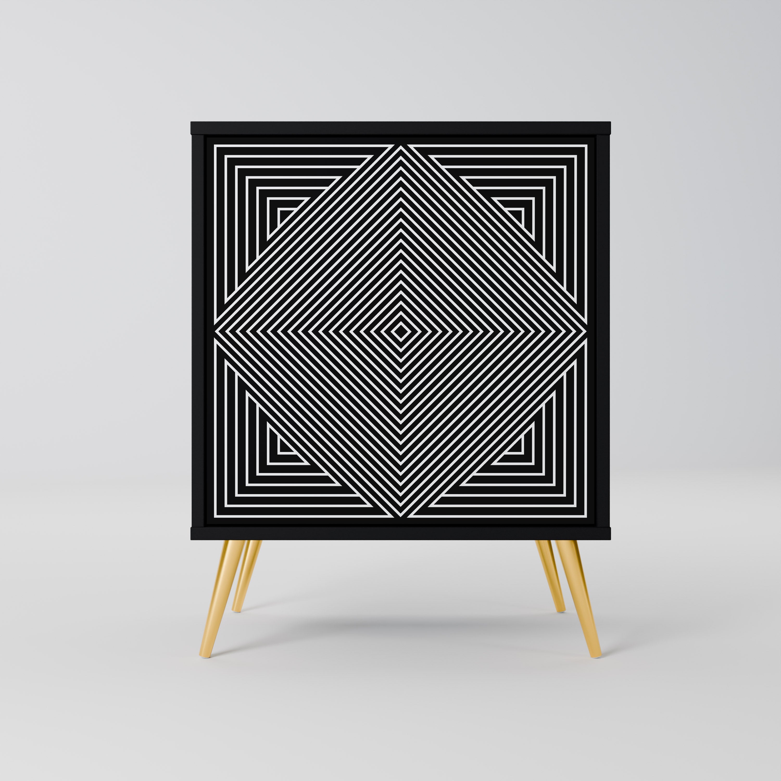 Aparador POLYGON ILLUSION de 1 puerta en acabado negro