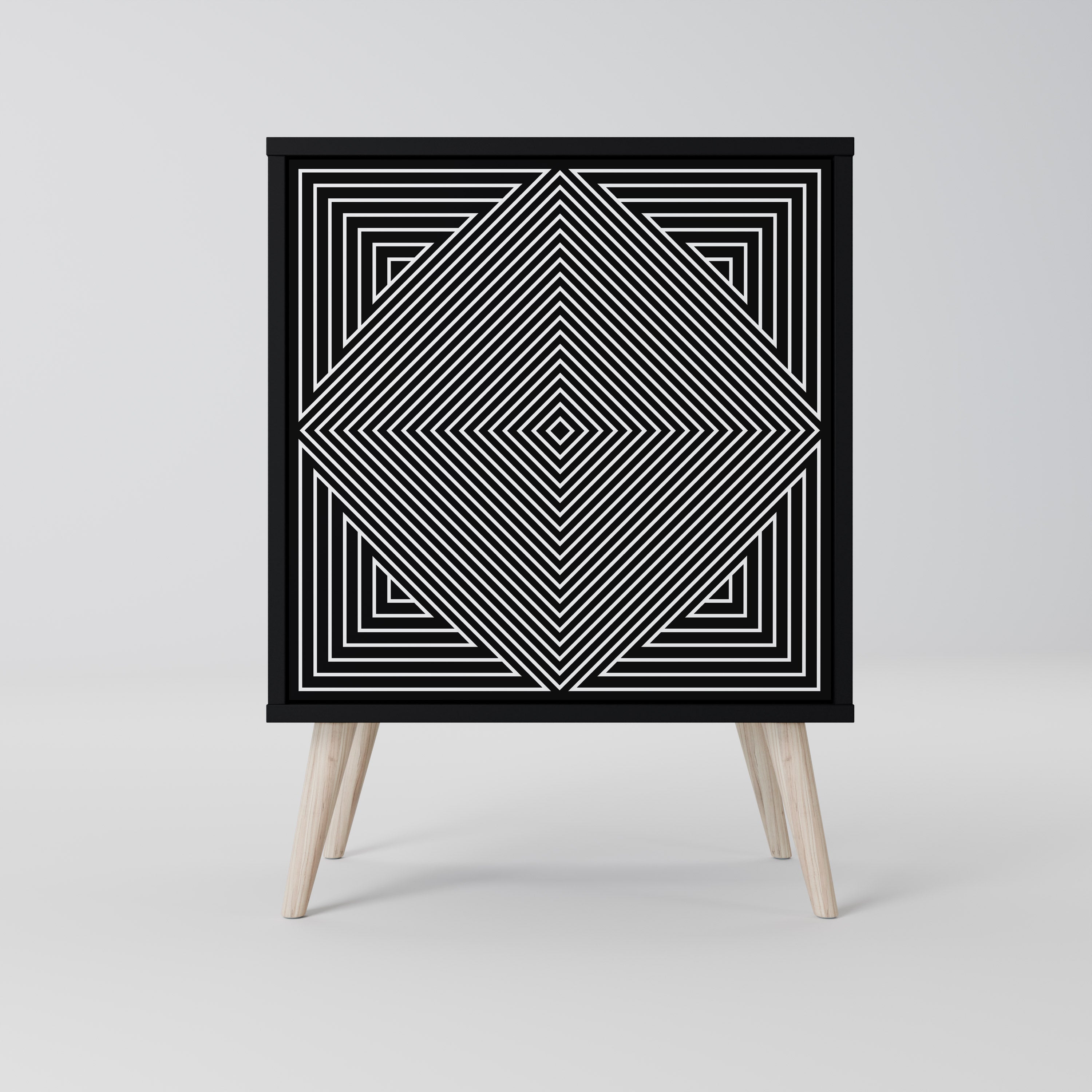 Aparador POLYGON ILLUSION de 1 puerta en acabado negro