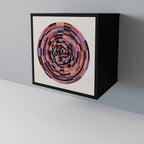 BROWN CIRCLES Aparador de 1 Puerta en Acabado Negro