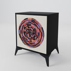 BROWN CIRCLES Aparador de 1 Puerta en Acabado Negro