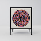 BROWN CIRCLES Aparador de 1 Puerta en Acabado Negro