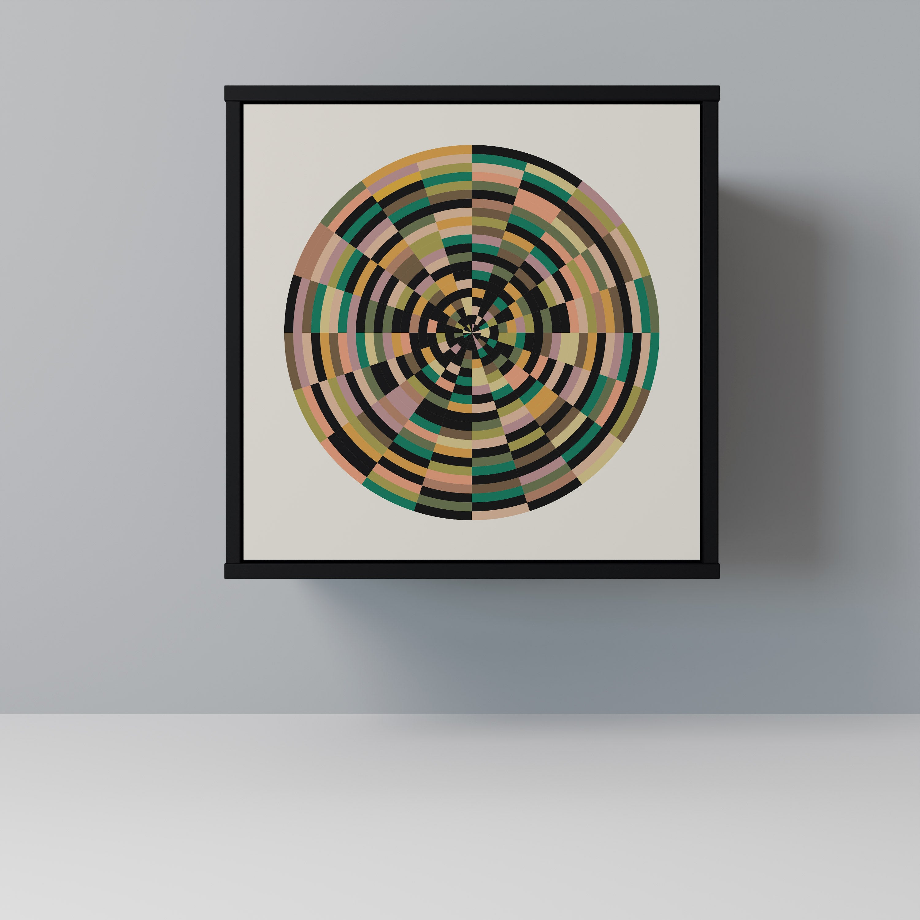 Aparador GREEN CIRCLES de 1 puerta en acabado negro