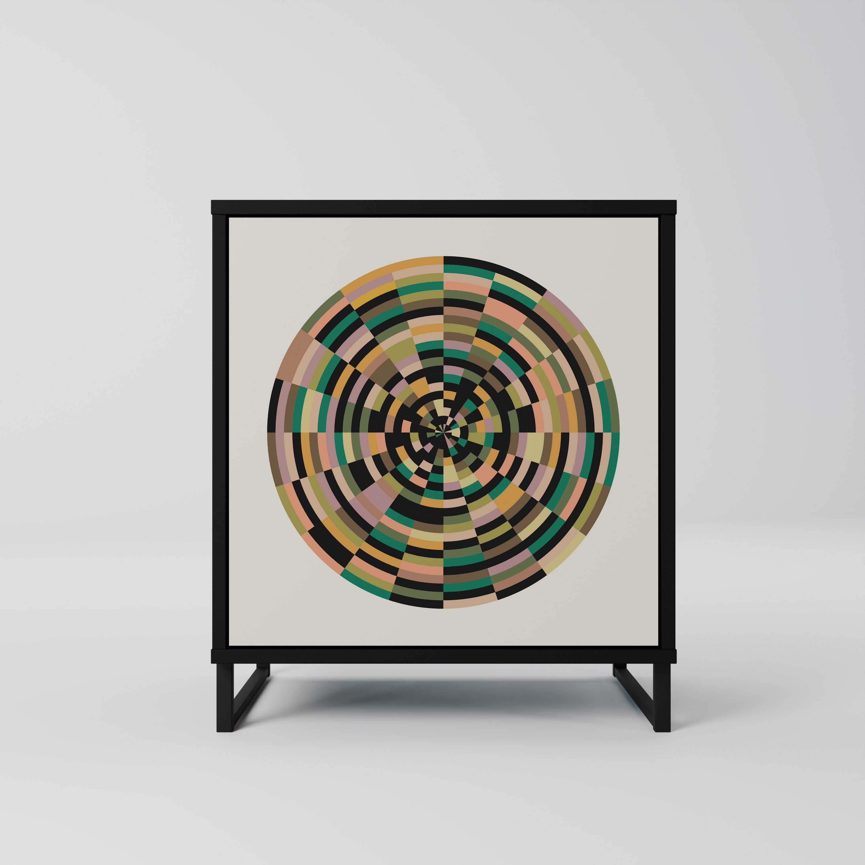 Aparador GREEN CIRCLES de 1 puerta en acabado negro