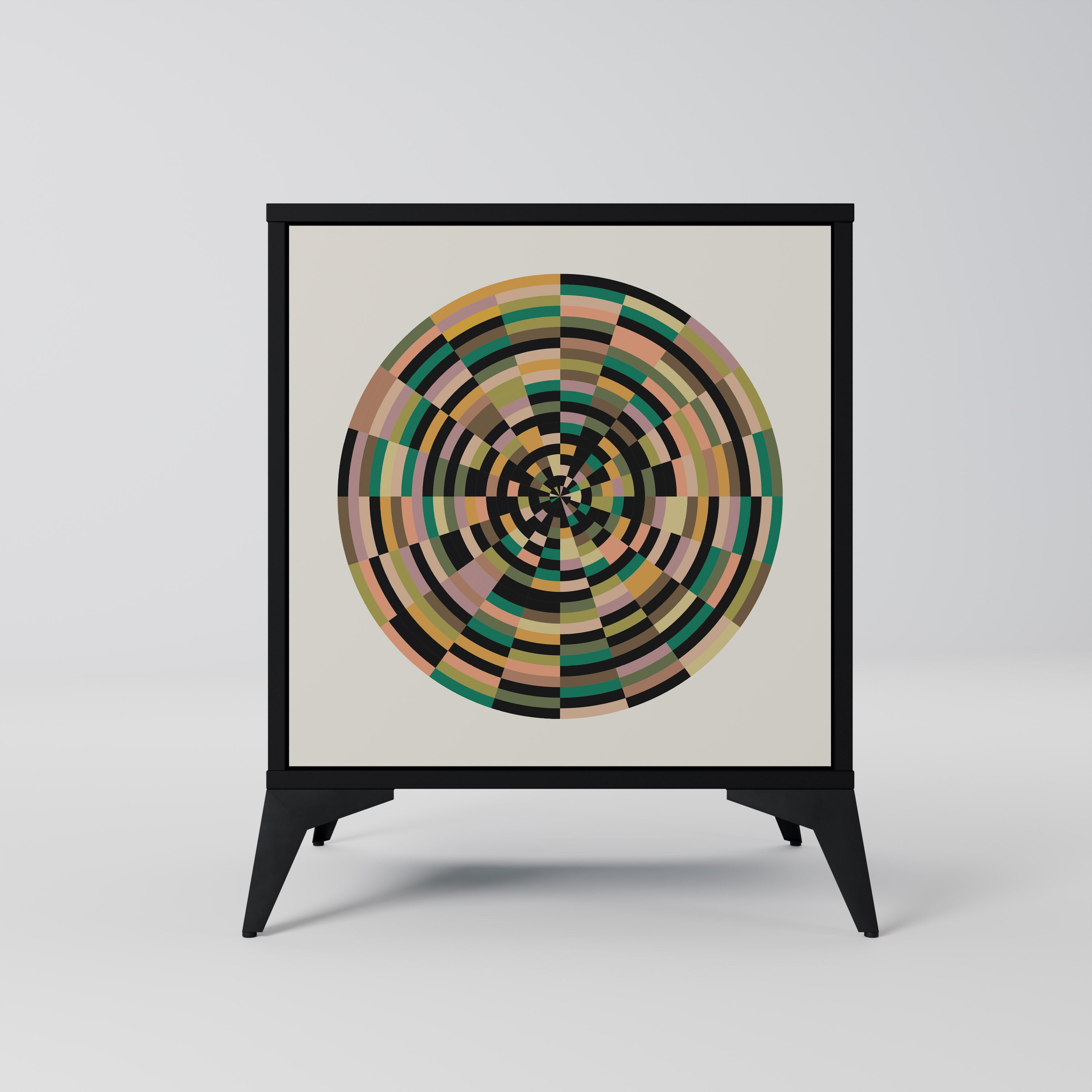 Aparador GREEN CIRCLES de 1 puerta en acabado negro