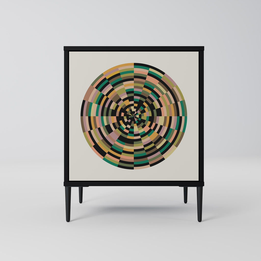 Aparador GREEN CIRCLES de 1 puerta en acabado negro