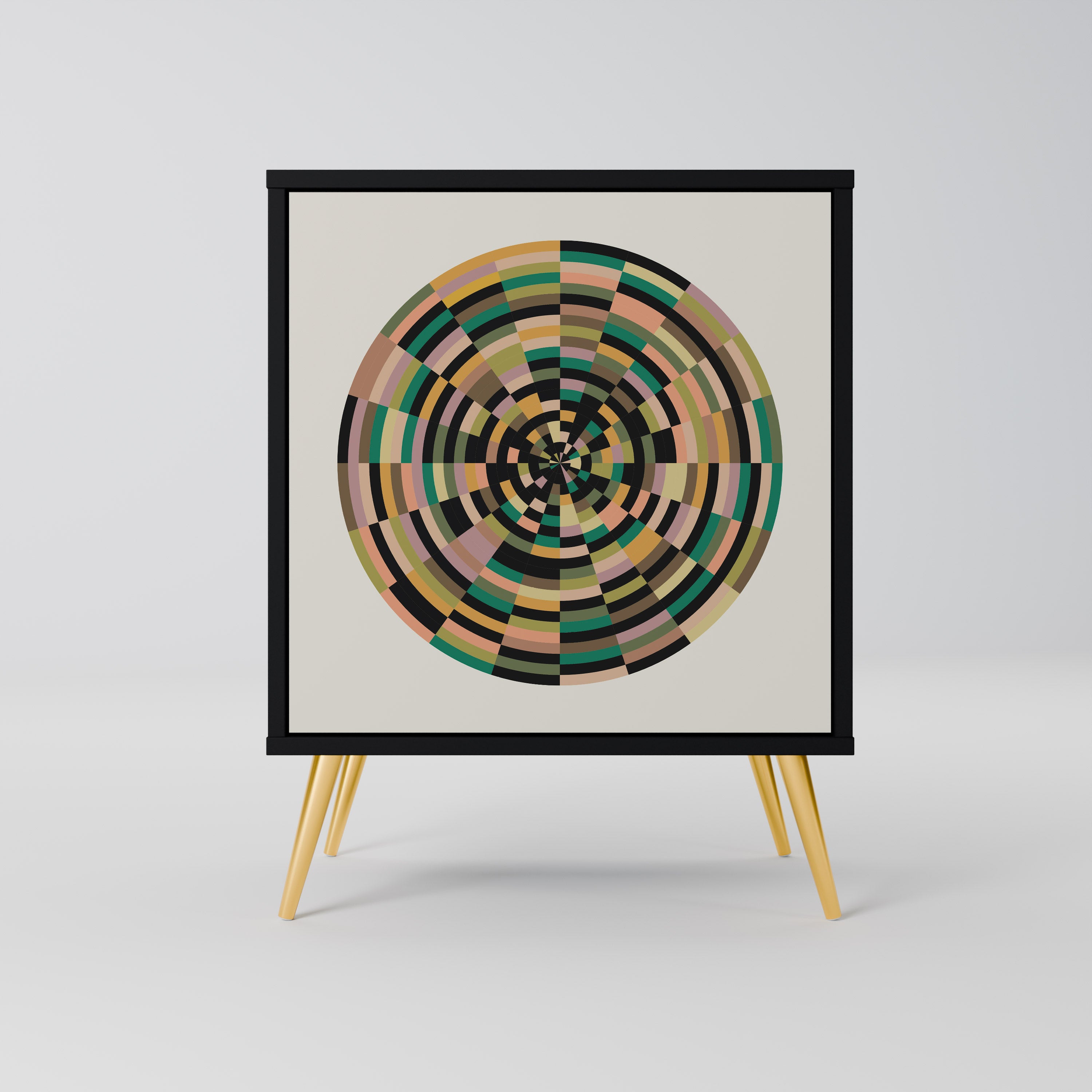 Aparador GREEN CIRCLES de 1 puerta en acabado negro