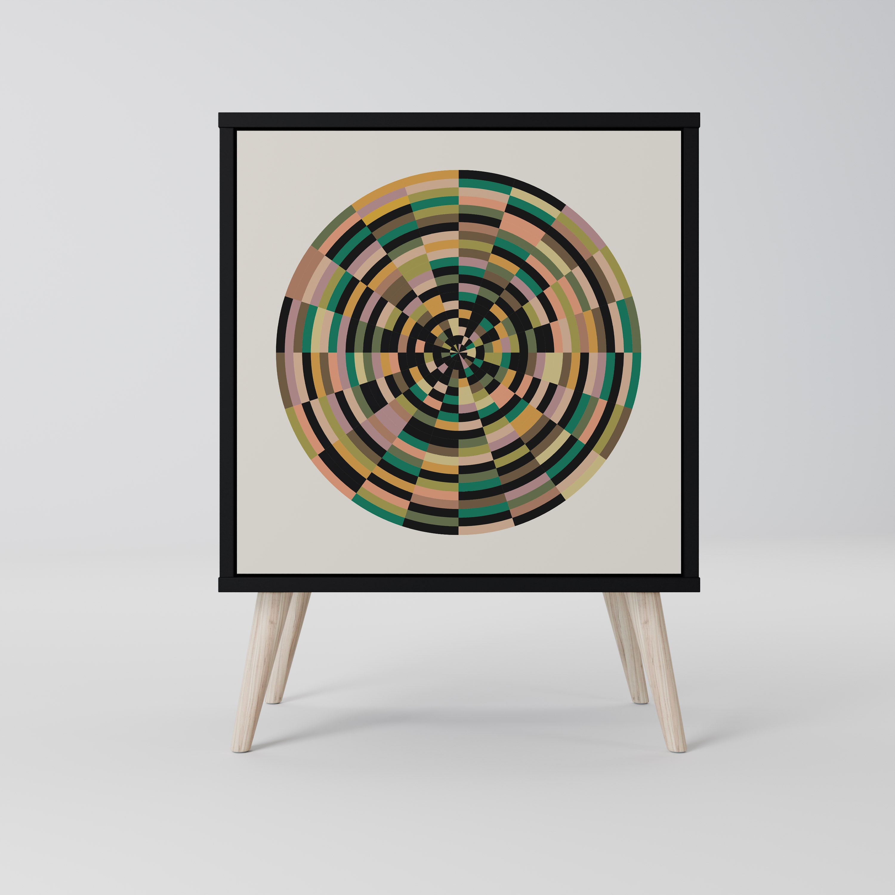 Aparador GREEN CIRCLES de 1 puerta en acabado negro