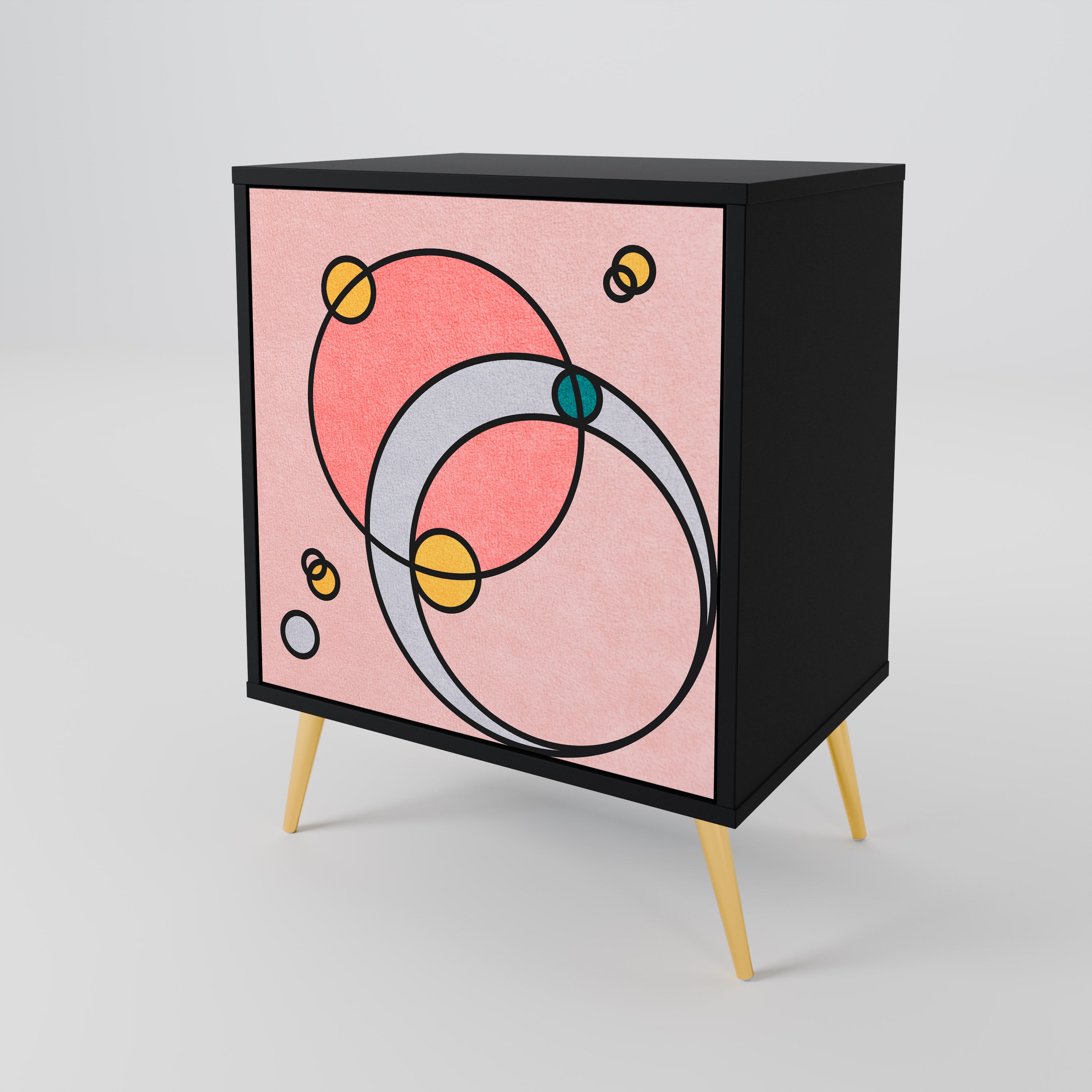 Aparador GOSSAMER ECHOES de 1 puerta en acabado negro