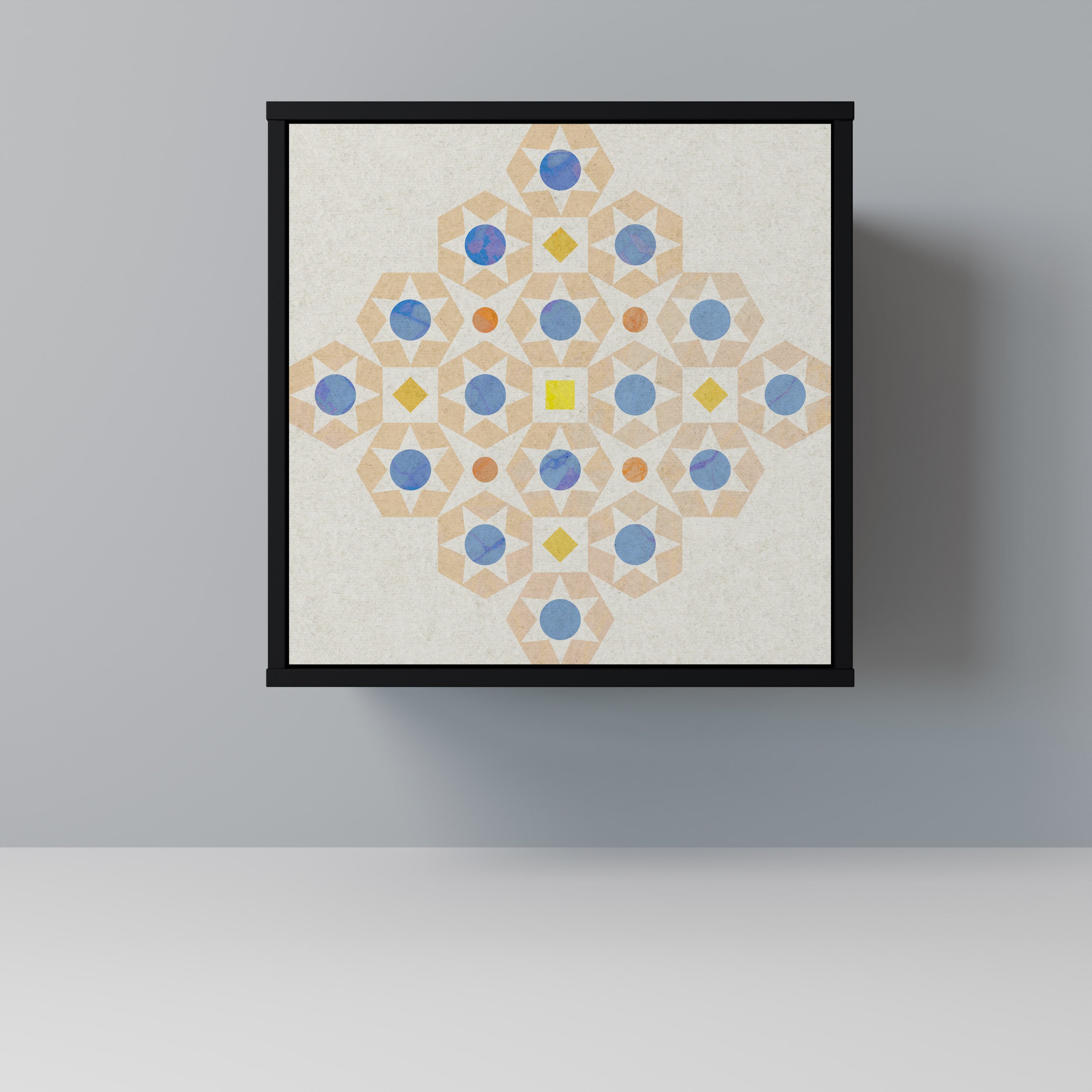 Aparador PRISM DE 1 puerta con estampado en acabado negro