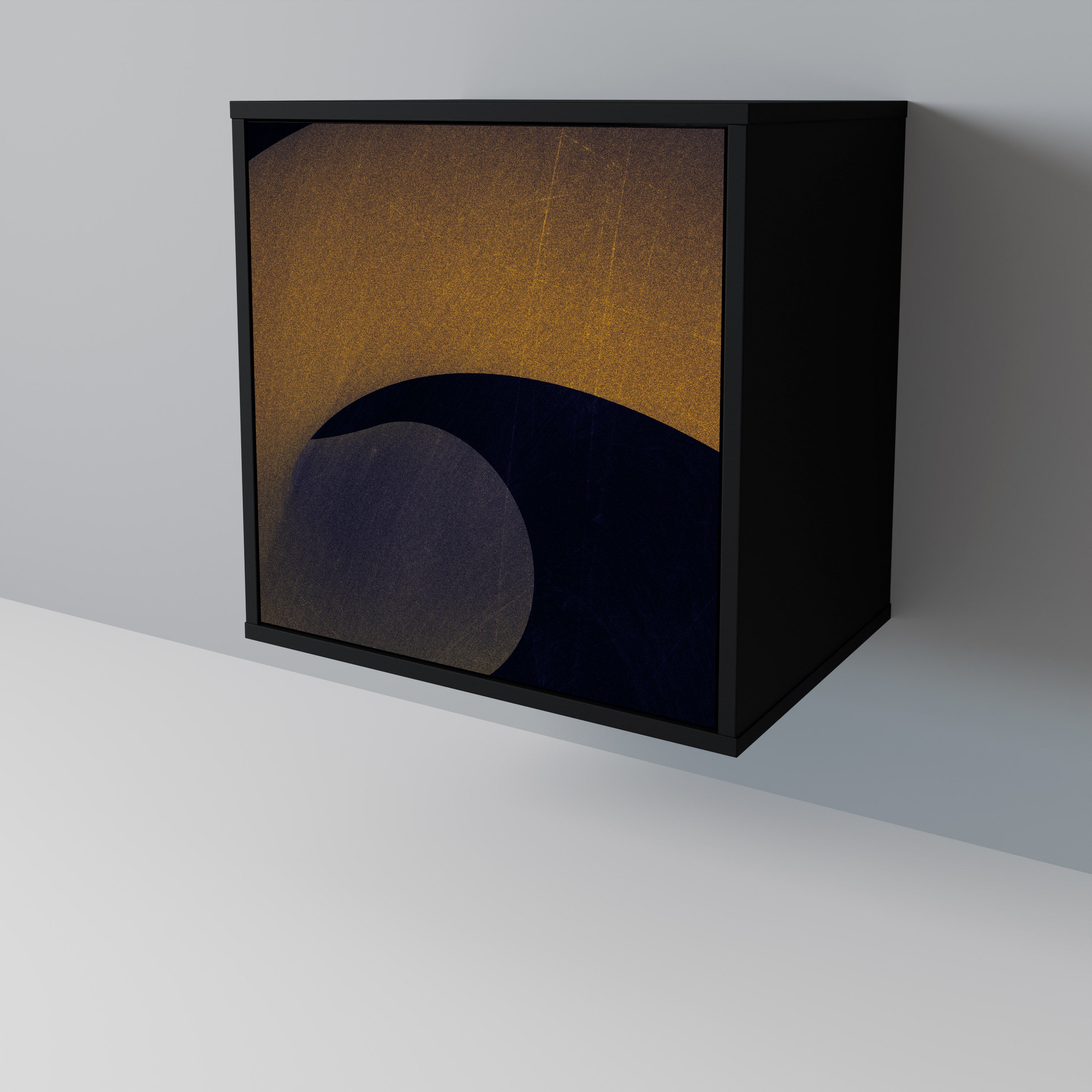 Aparador HOLLOW TIME de 1 puerta en acabado negro