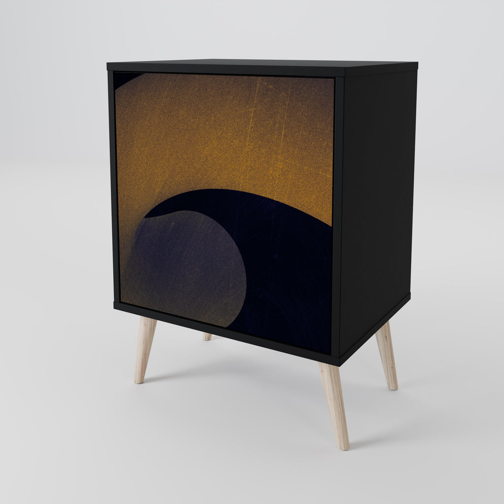 Aparador HOLLOW TIME de 1 puerta en acabado negro