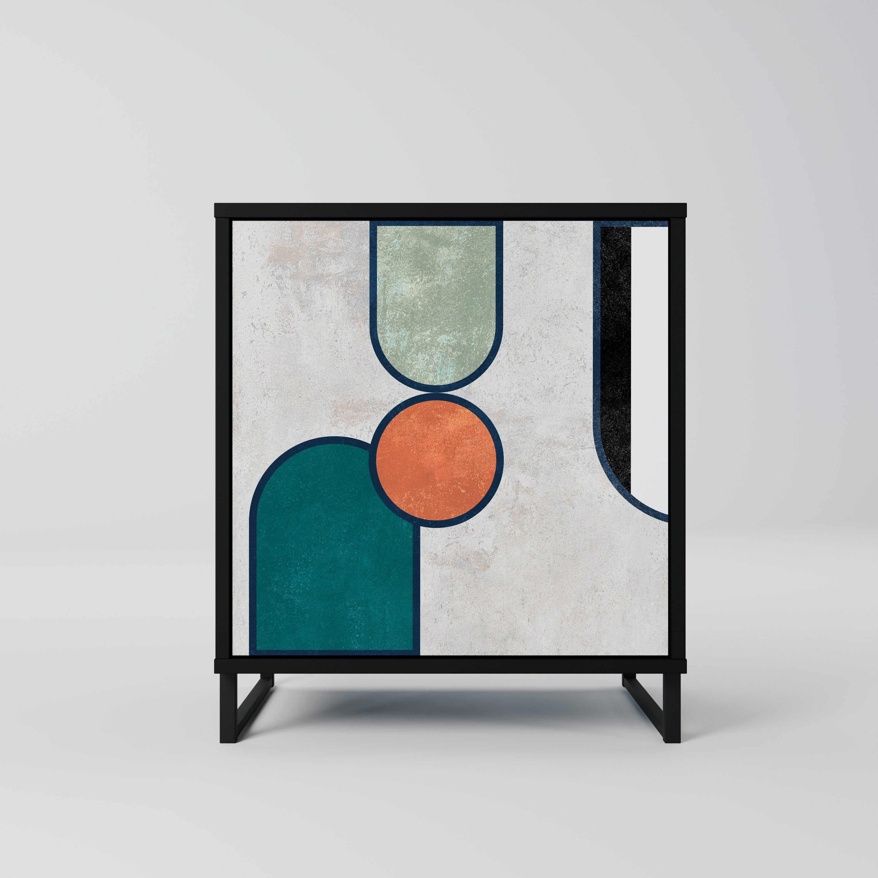 Aparador COOL STORY de 1 puerta en acabado negro