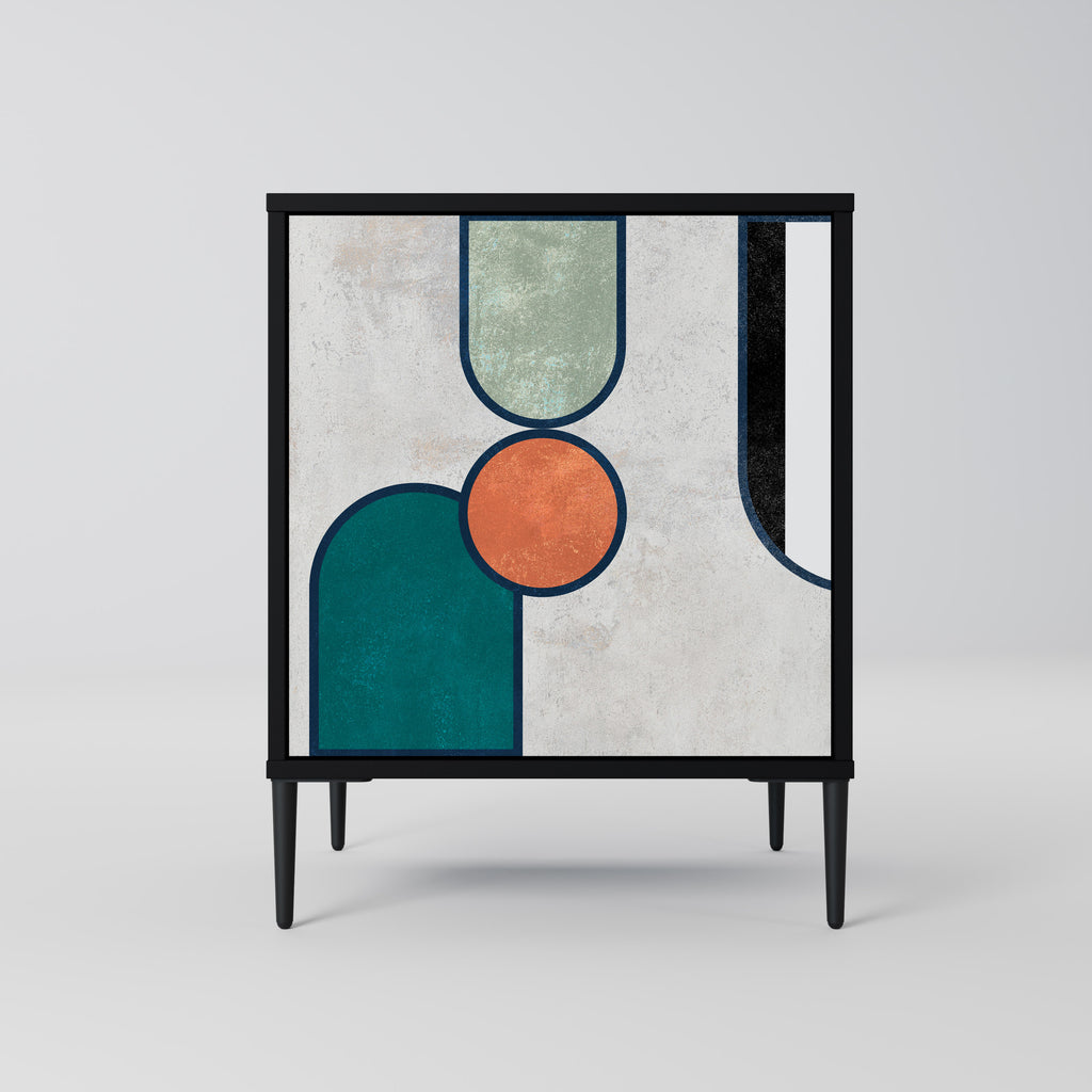 Aparador COOL STORY de 1 puerta en acabado negro