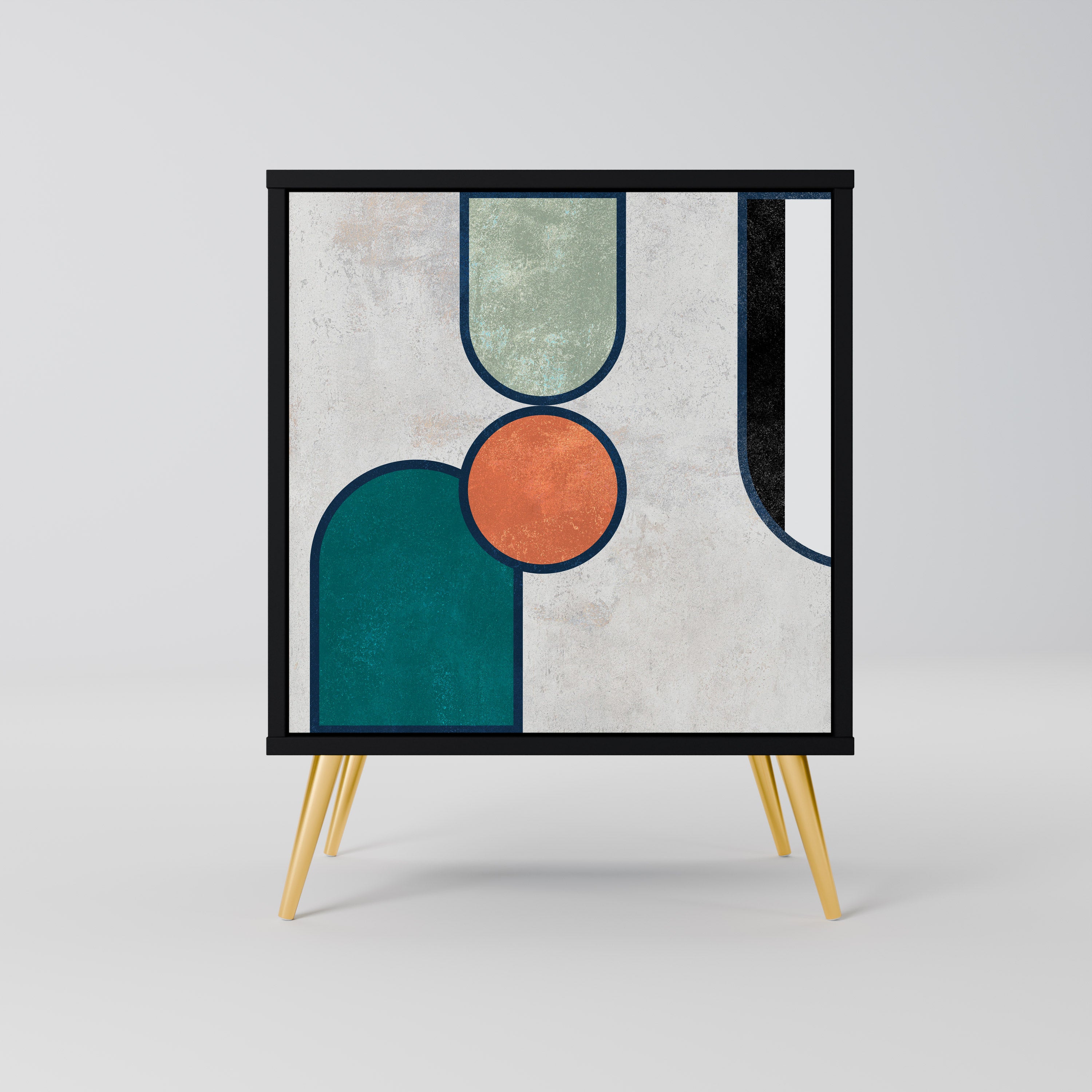 Aparador COOL STORY de 1 puerta en acabado negro