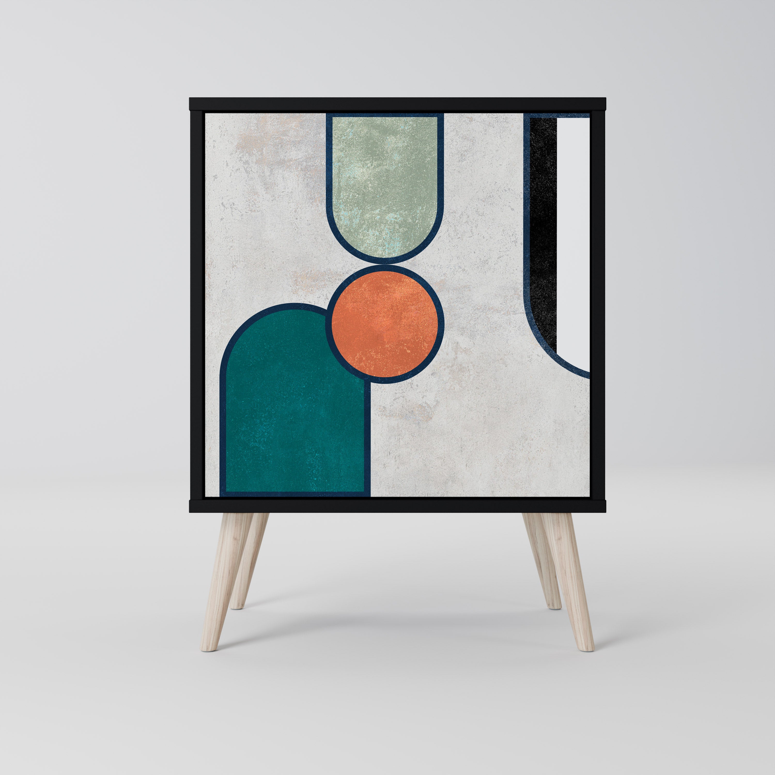 Aparador COOL STORY de 1 puerta en acabado negro