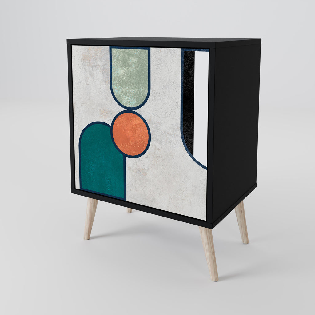 Aparador COOL STORY de 1 puerta en acabado negro