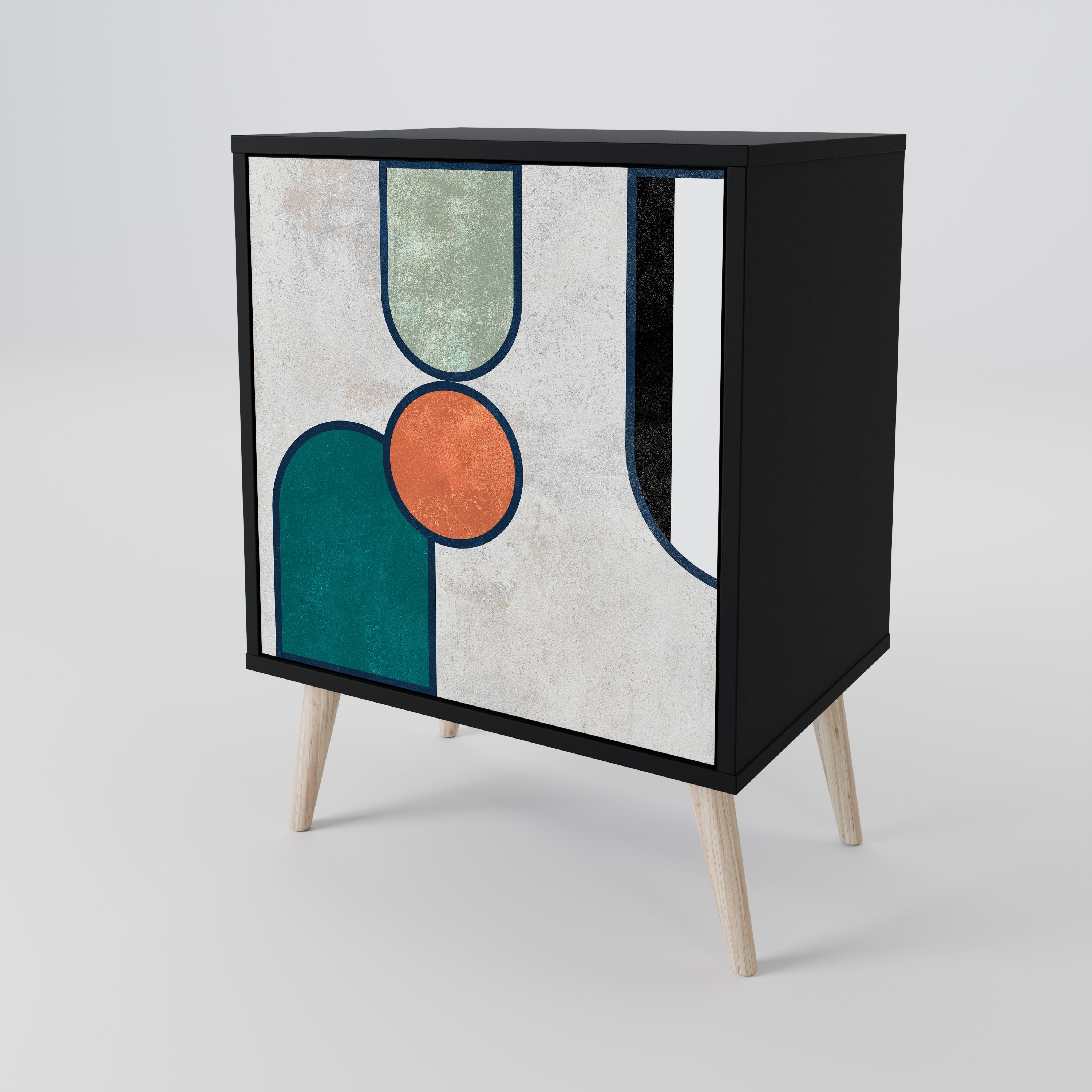 Aparador COOL STORY de 1 puerta en acabado negro