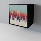 CHROMA CONTOURS Aparador de 1 Puerta en Acabado Negro