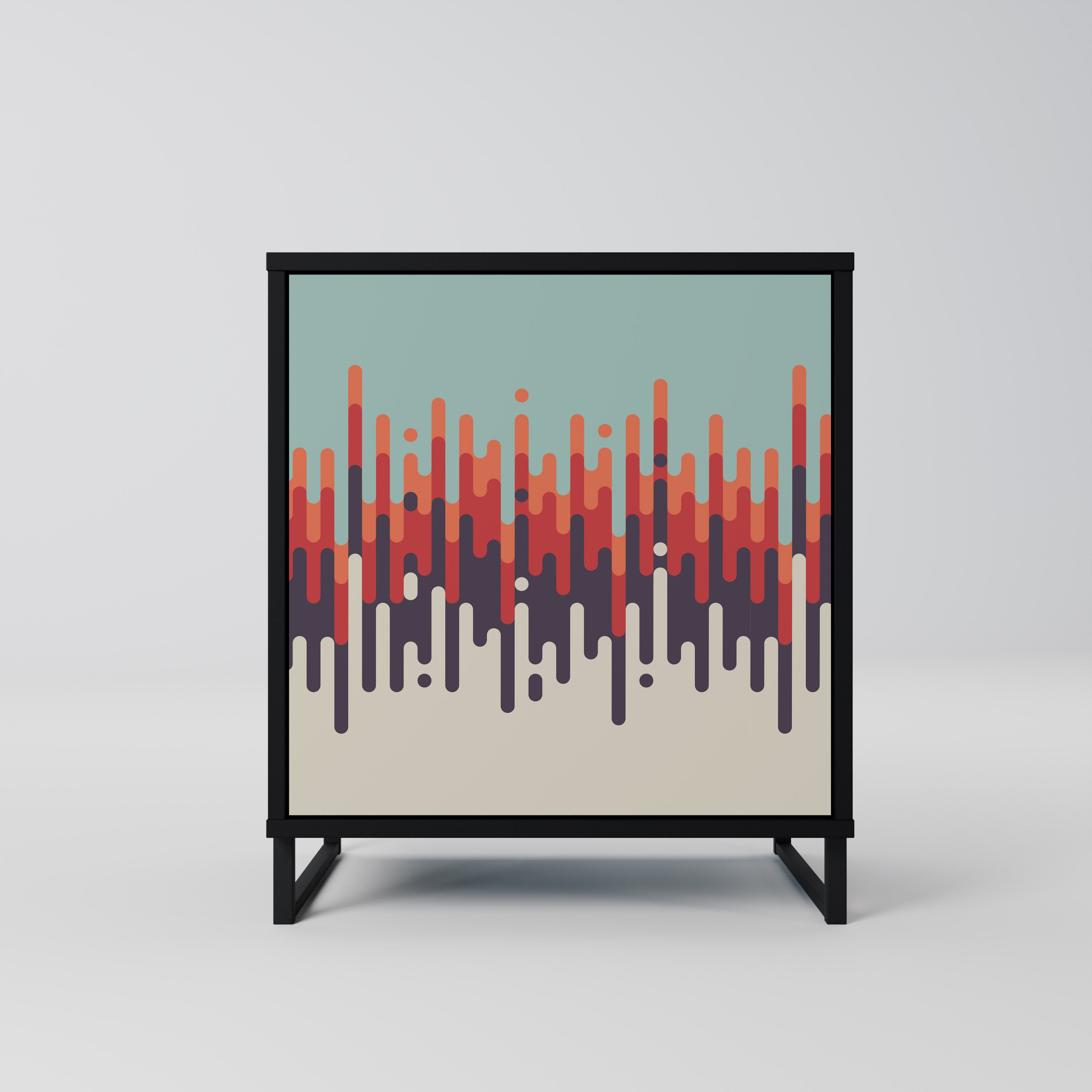 Aparador CHROMA CONTOURS de 1 puerta en acabado negro