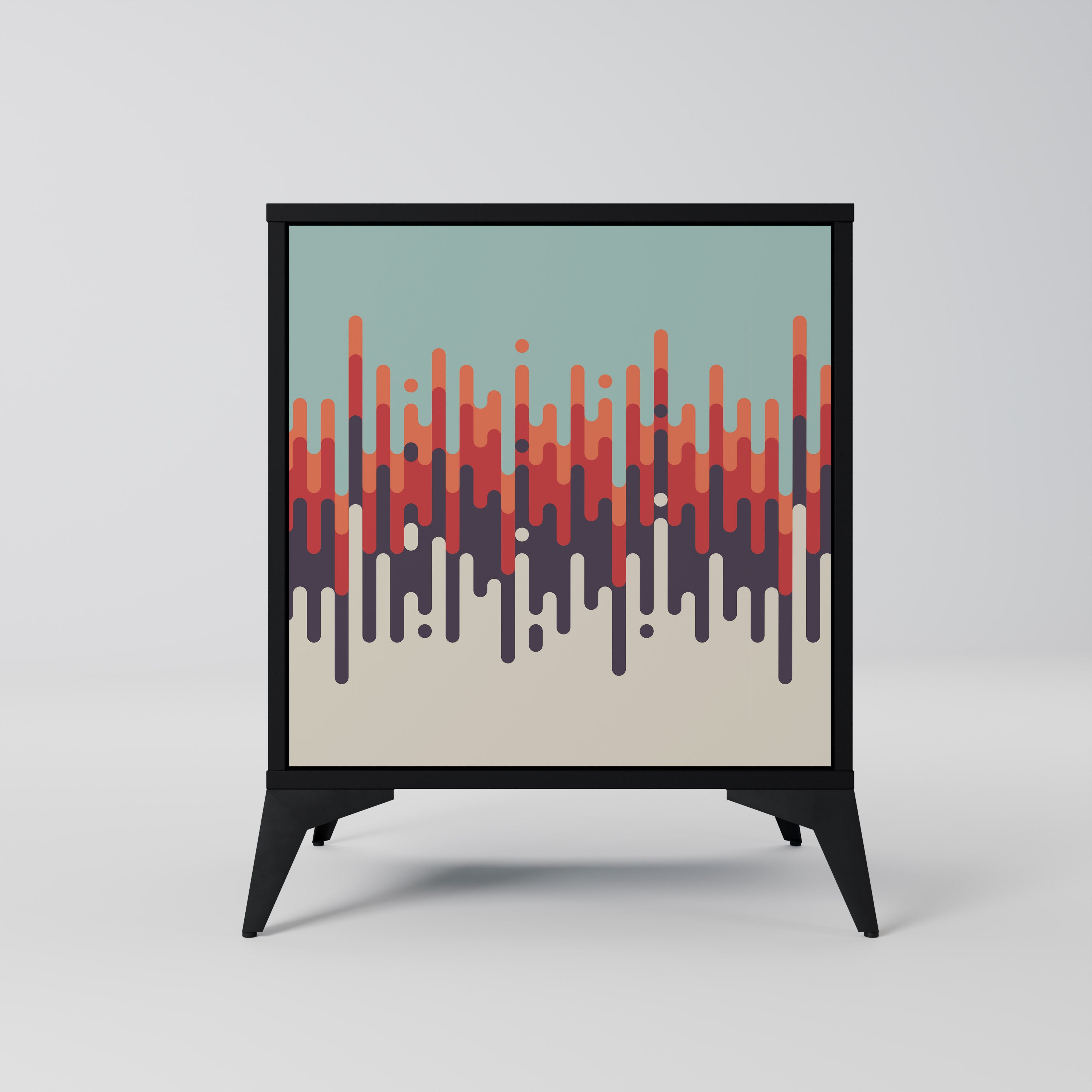 Aparador CHROMA CONTOURS de 1 puerta en acabado negro