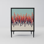 CHROMA CONTOURS Aparador de 1 Puerta en Acabado Negro