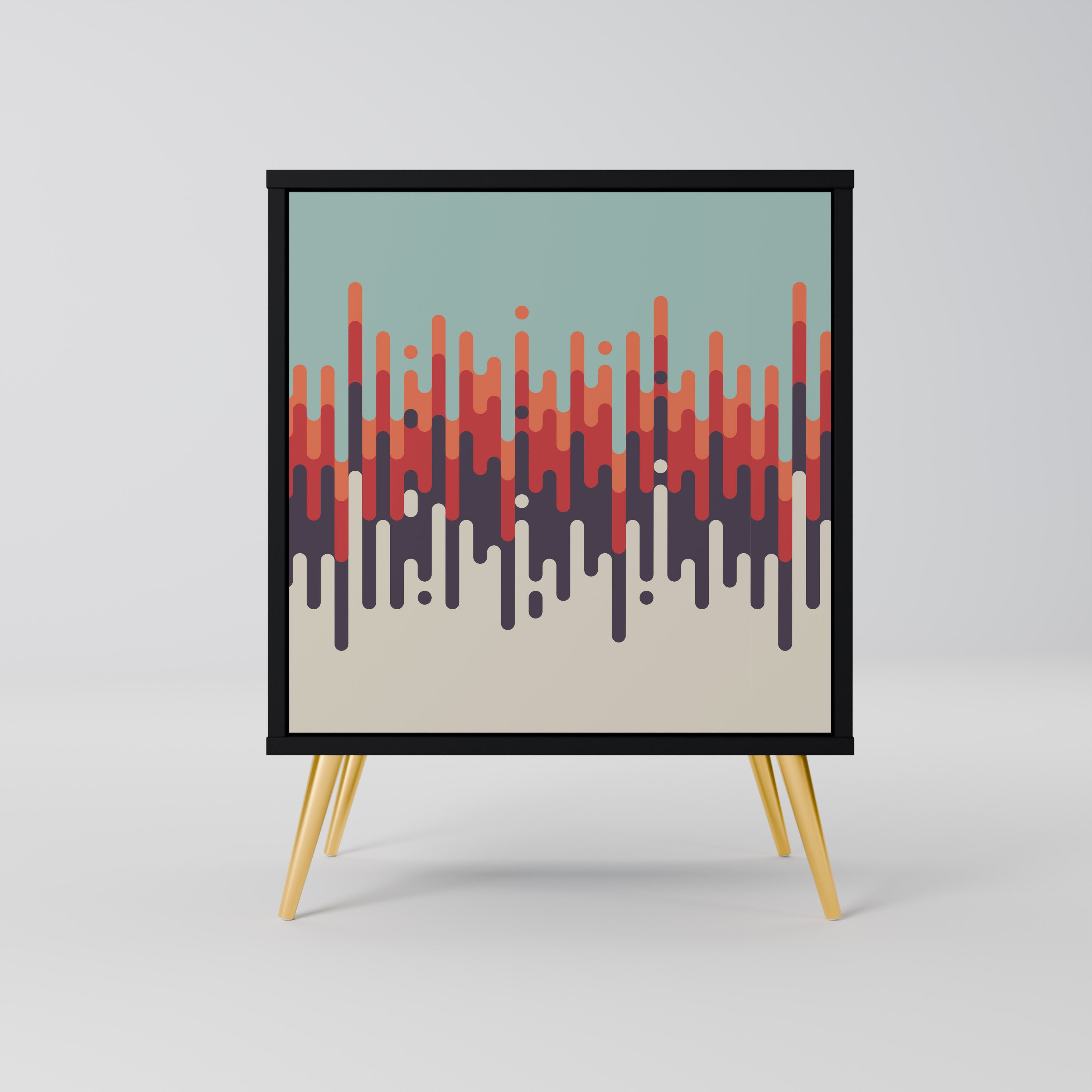 Aparador CHROMA CONTOURS de 1 puerta en acabado negro