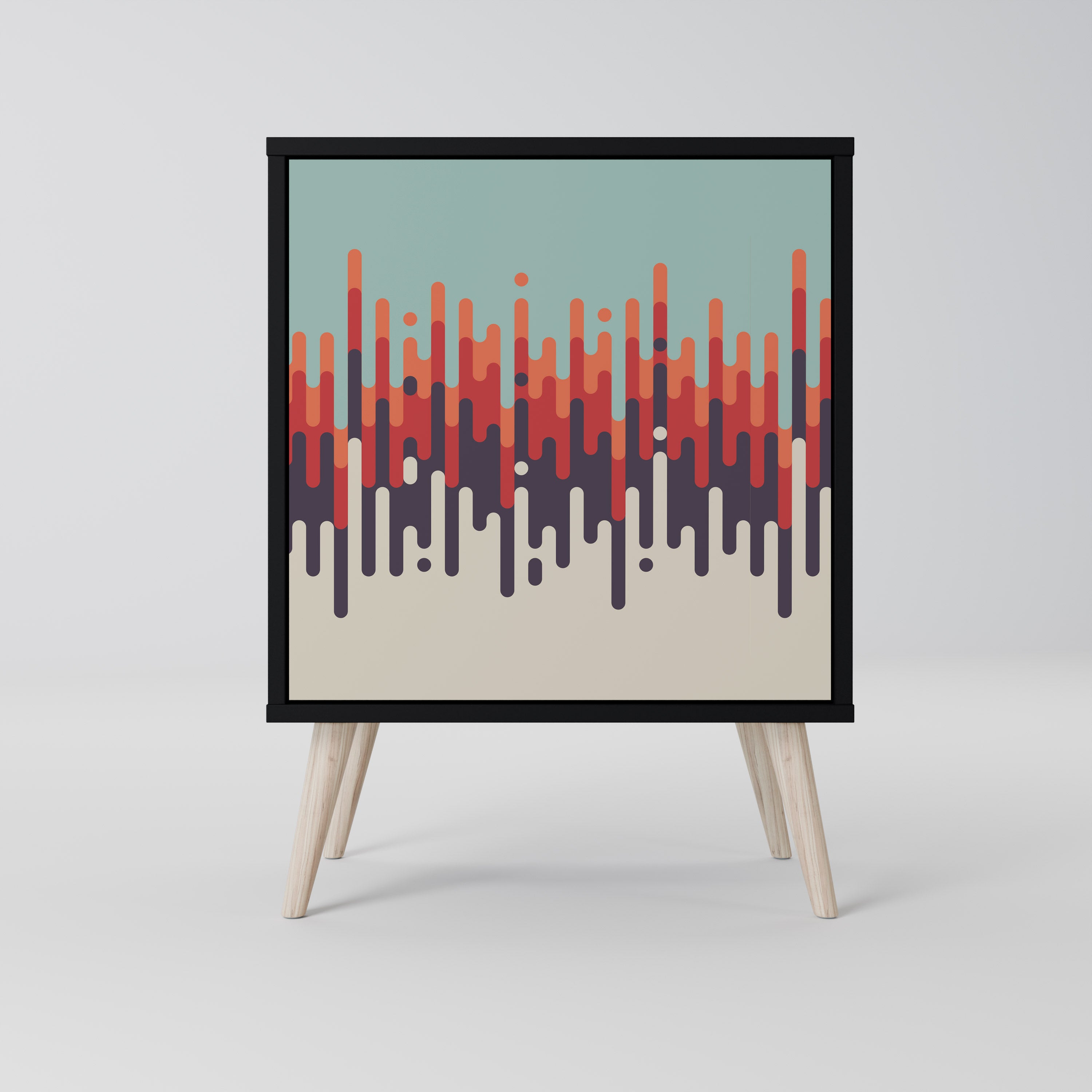 Aparador CHROMA CONTOURS de 1 puerta en acabado negro