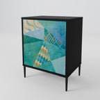 SPECTRUM SPLENDOR Aparador de 1 Puerta en Acabado Negro