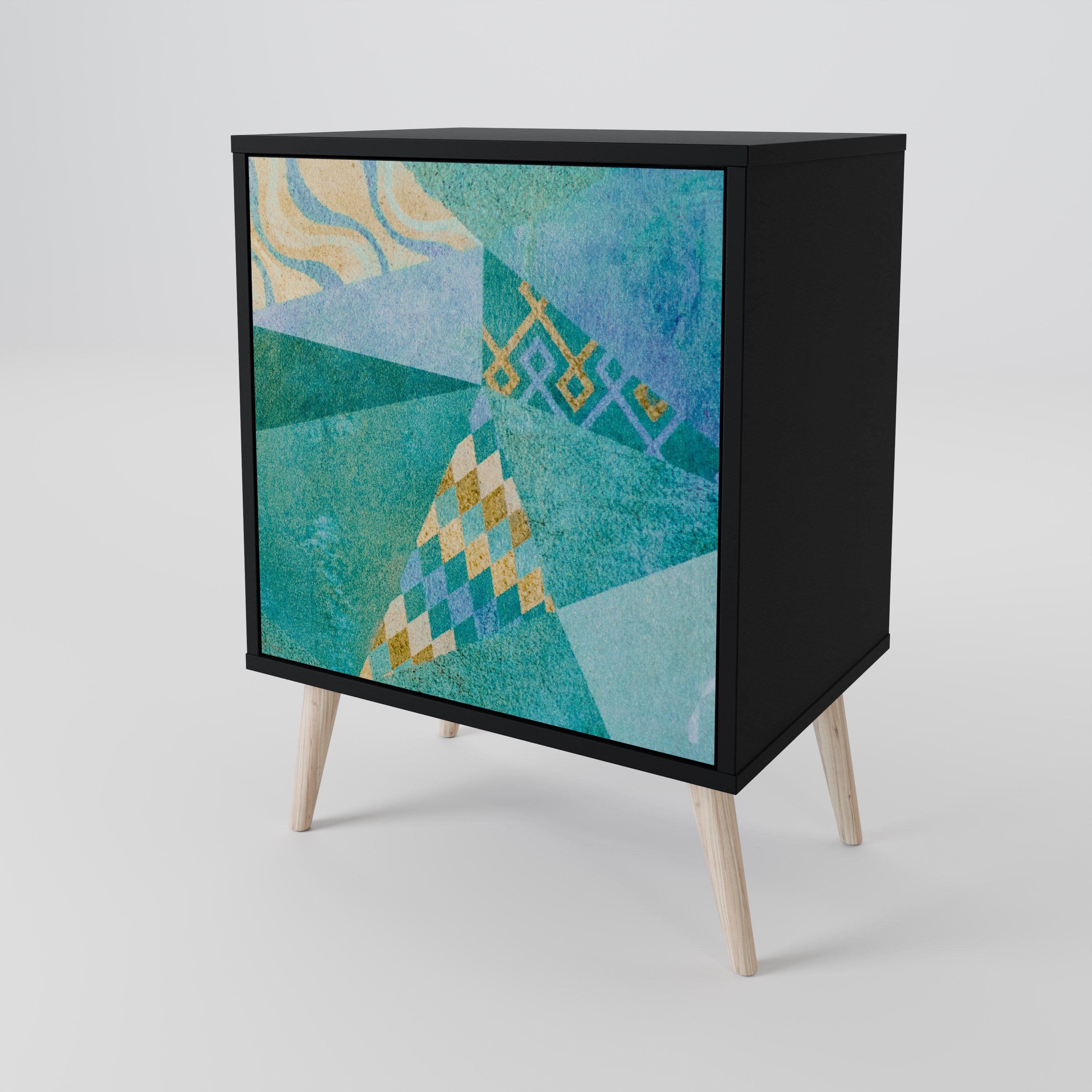 Aparador SPECTRUM SPLENDOR de 1 puerta en acabado negro