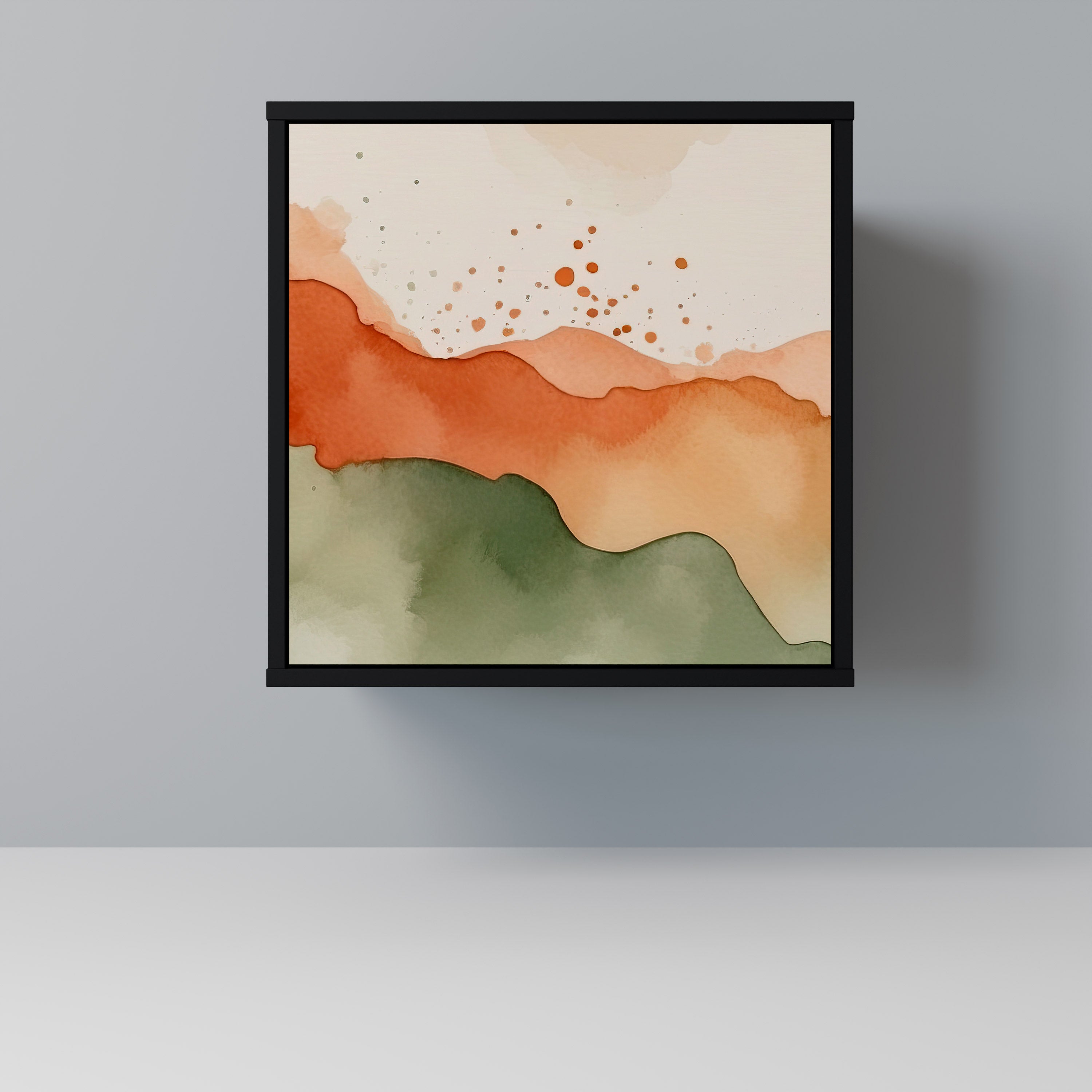 Aparador de 1 puerta WATERCOLOUR PEAKS en acabado negro