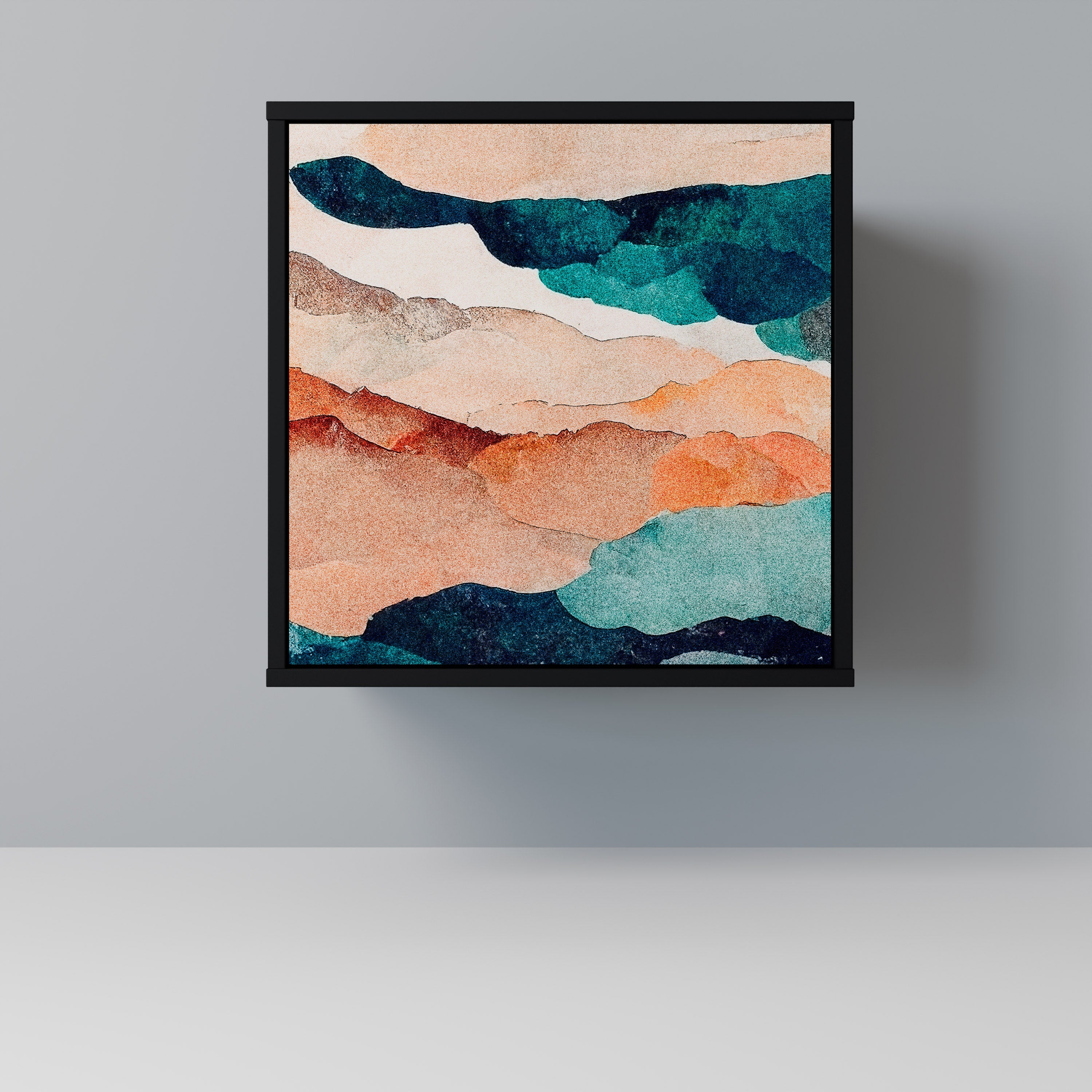 Aparador ABSTRACT LANDSCAPE de 1 puerta en acabado negro