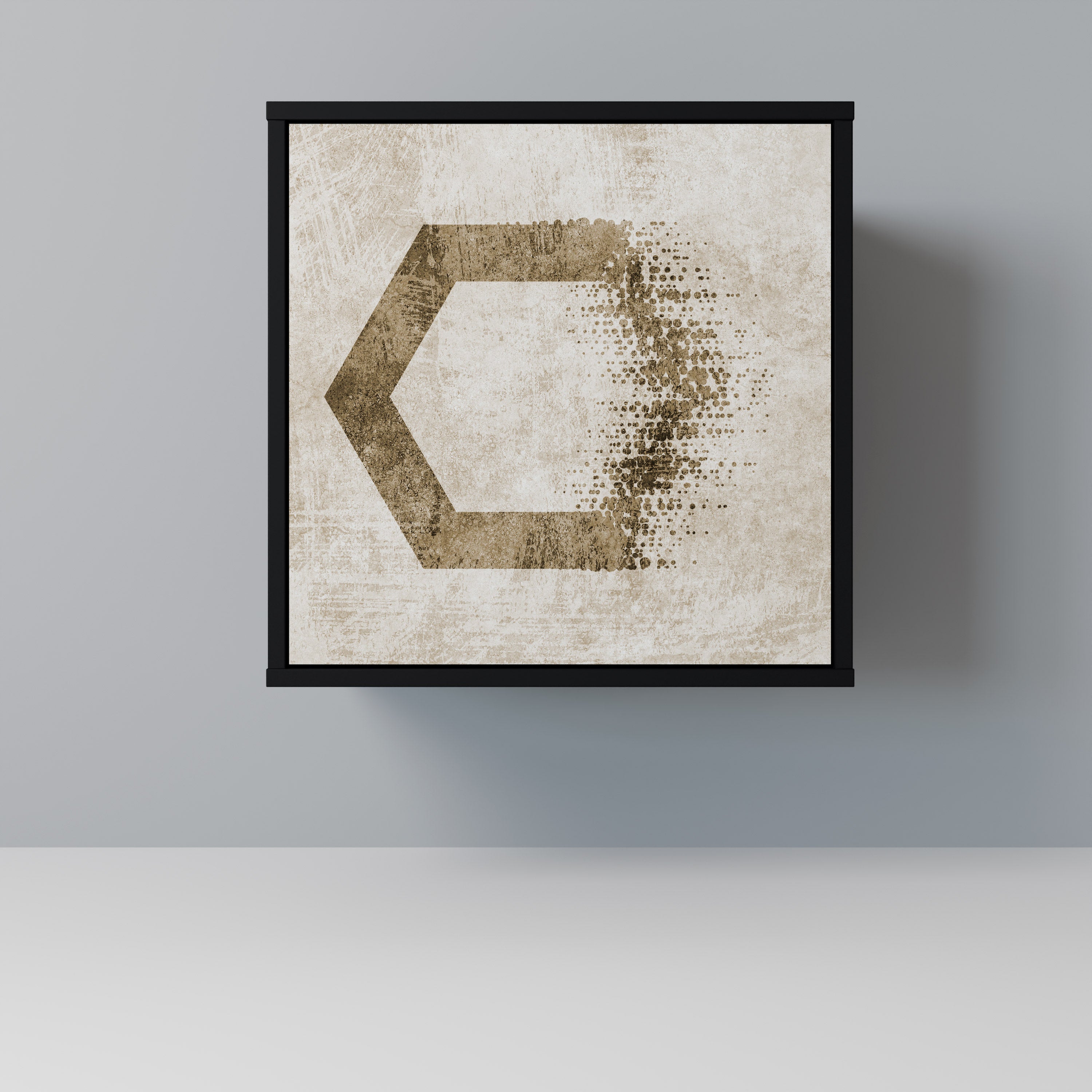 Aparador de 1 puerta con forma hexagonal en acabado negro