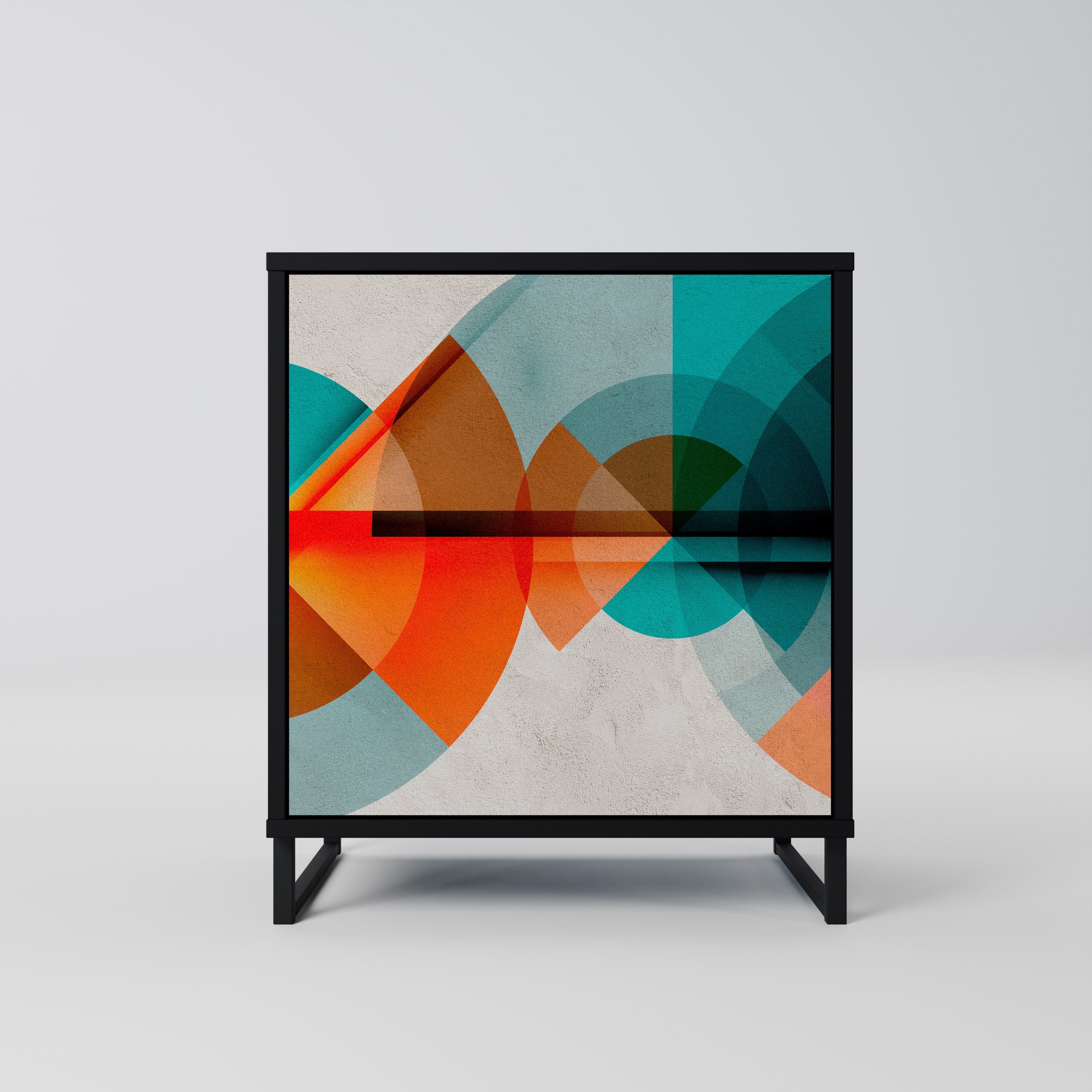 Aparador CIRCULAR RHAPSODY de 1 puerta en acabado negro