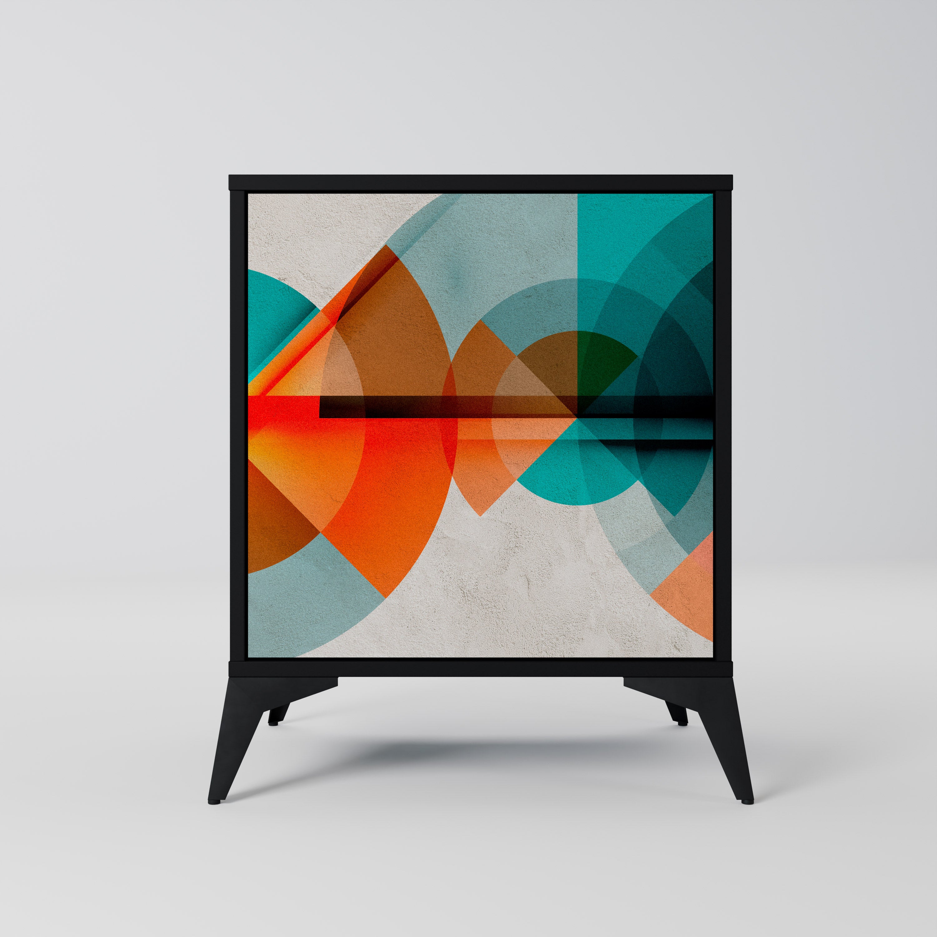 Aparador CIRCULAR RHAPSODY de 1 puerta en acabado negro