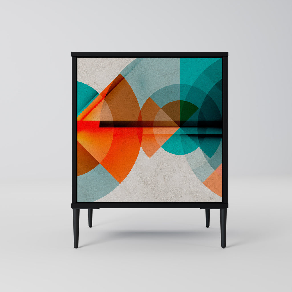 Aparador CIRCULAR RHAPSODY de 1 puerta en acabado negro