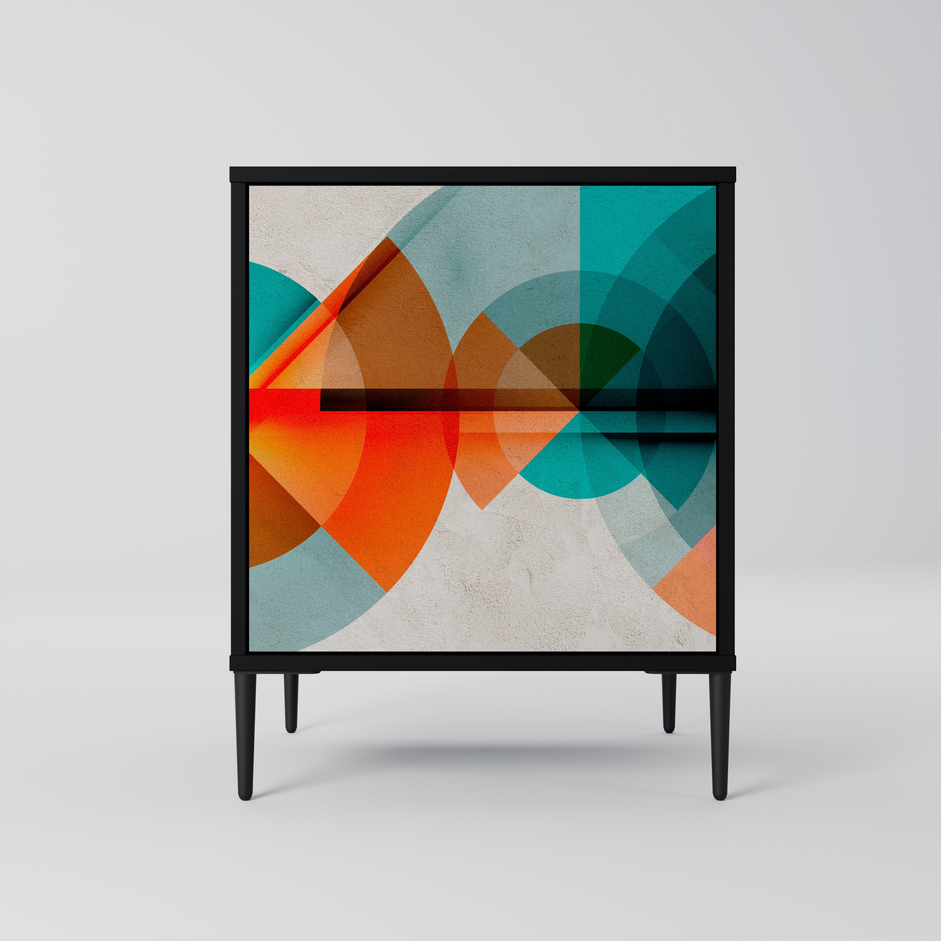 Aparador CIRCULAR RHAPSODY de 1 puerta en acabado negro