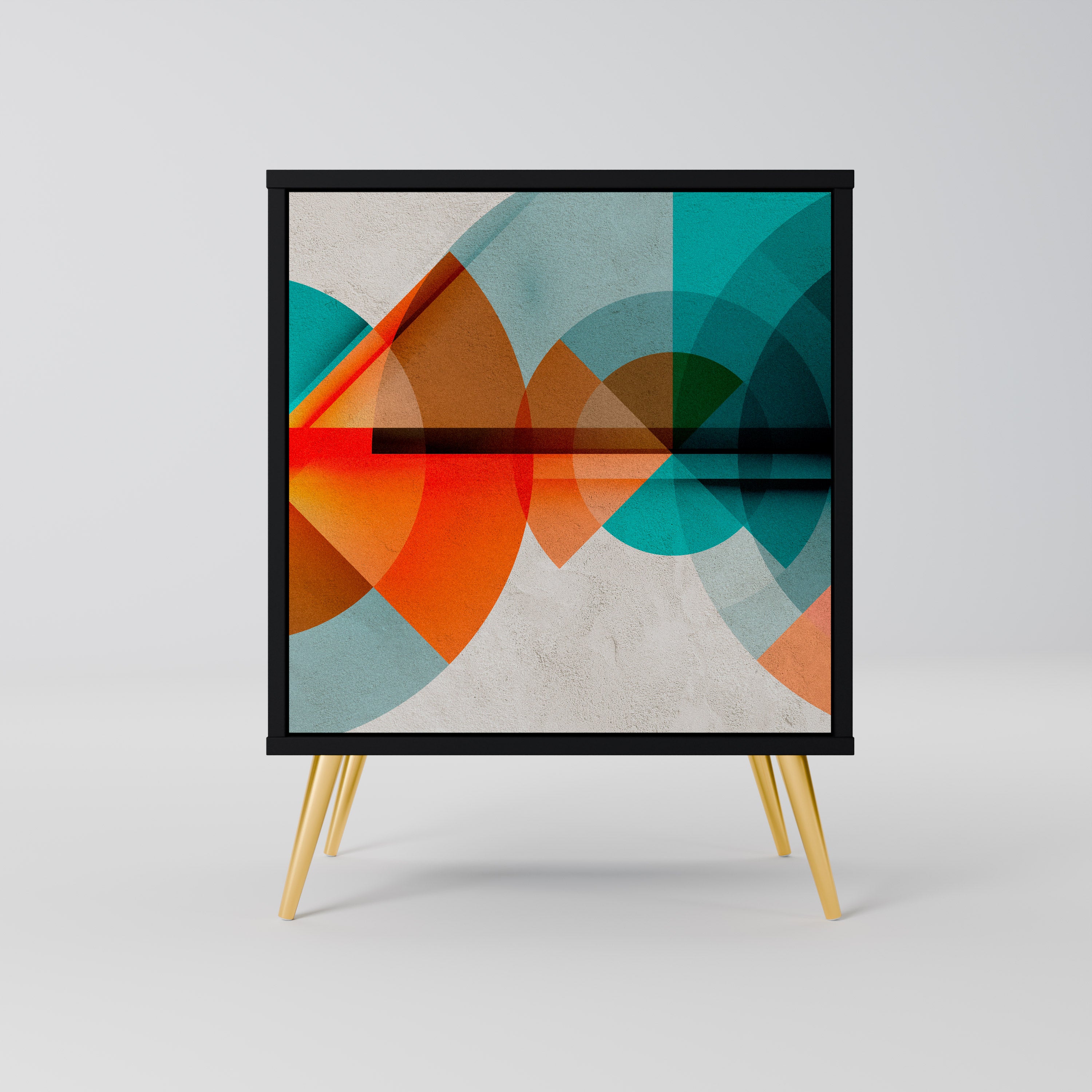 Aparador CIRCULAR RHAPSODY de 1 puerta en acabado negro