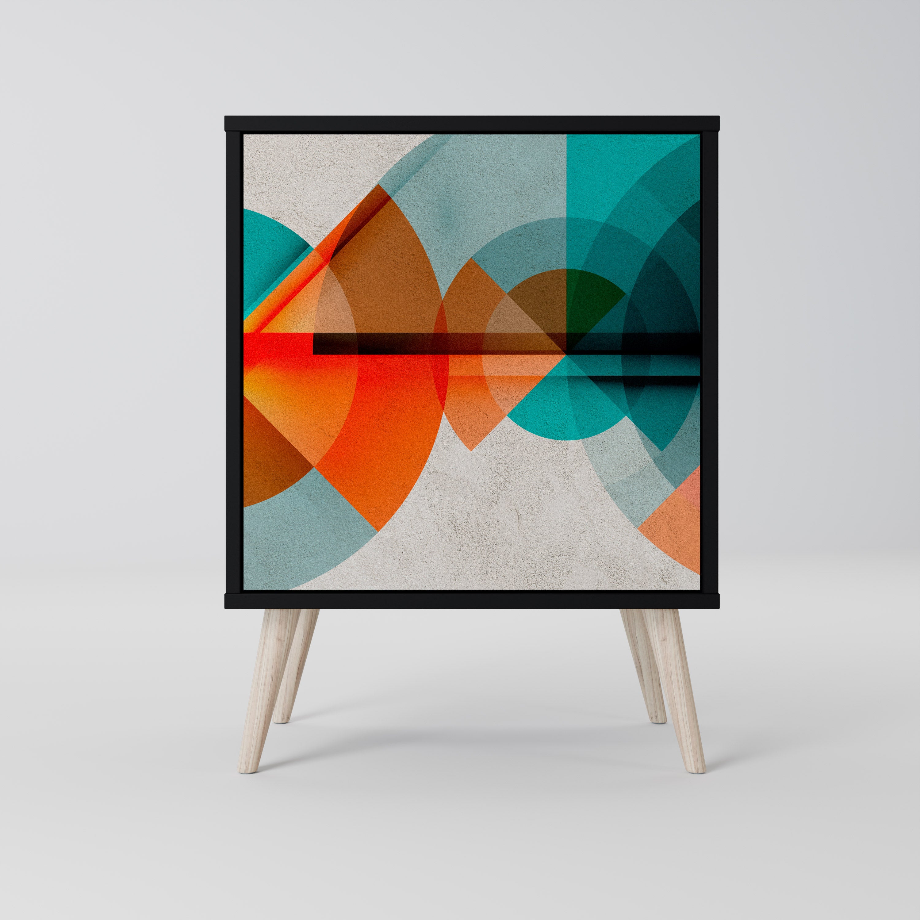 Aparador CIRCULAR RHAPSODY de 1 puerta en acabado negro