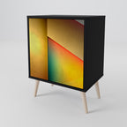 PIERCING SHARPNESS 1-Door Sideboard in Black Finish