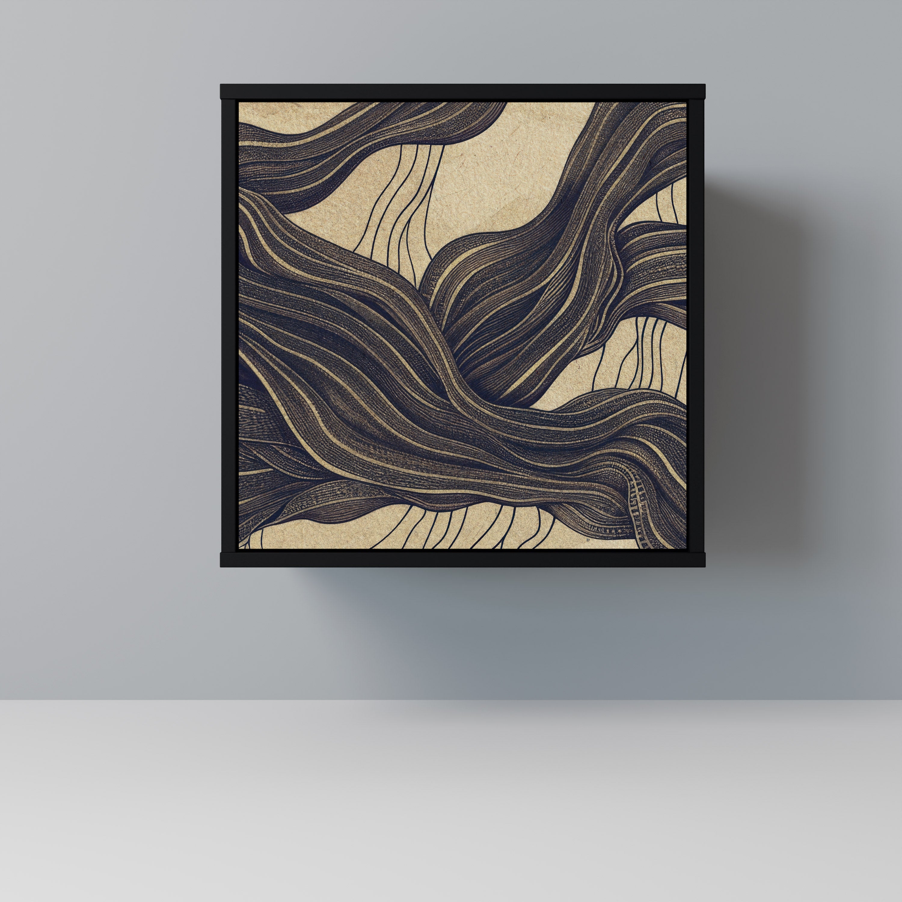 Aparador UNIFIED FRAGMENTS de 1 puerta en acabado negro