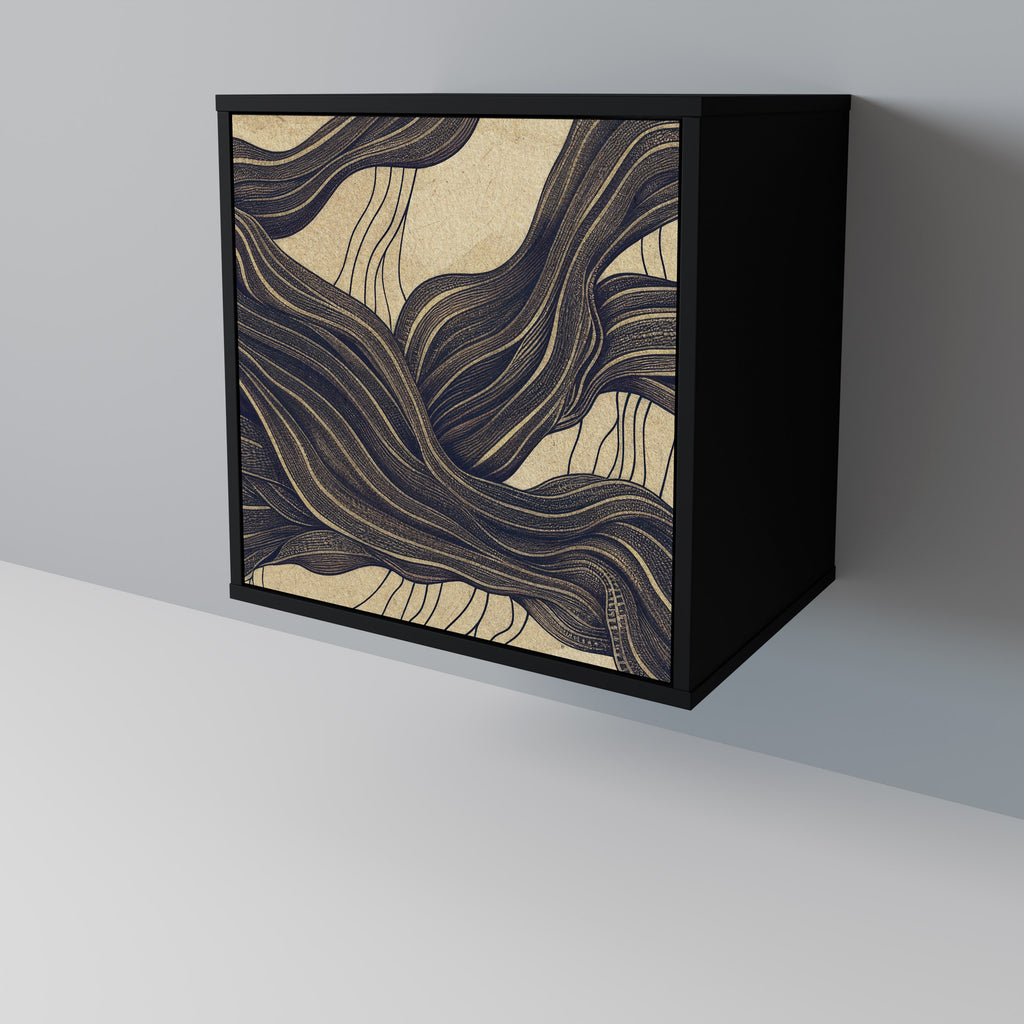 Aparador UNIFIED FRAGMENTS de 1 puerta en acabado negro