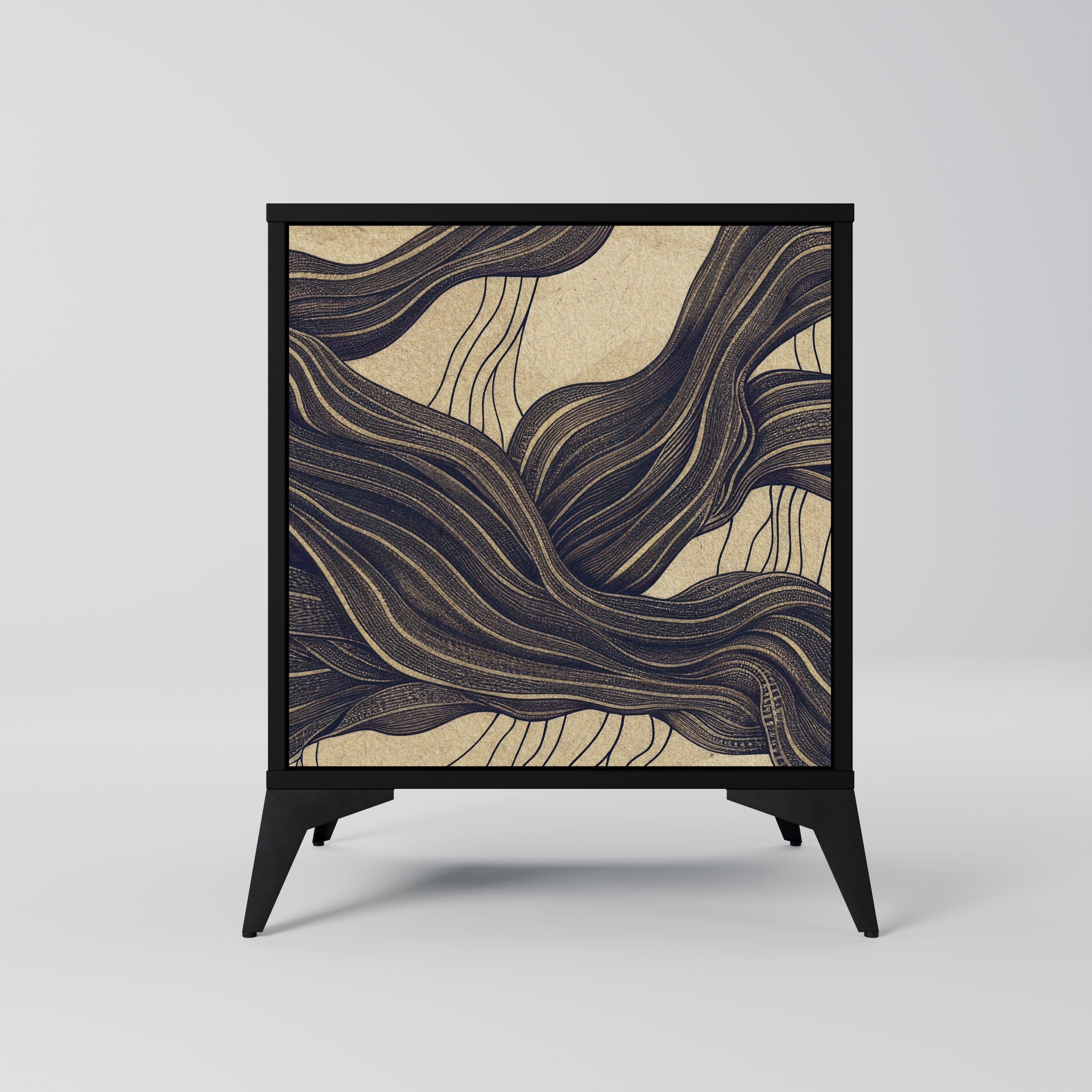 Aparador UNIFIED FRAGMENTS de 1 puerta en acabado negro