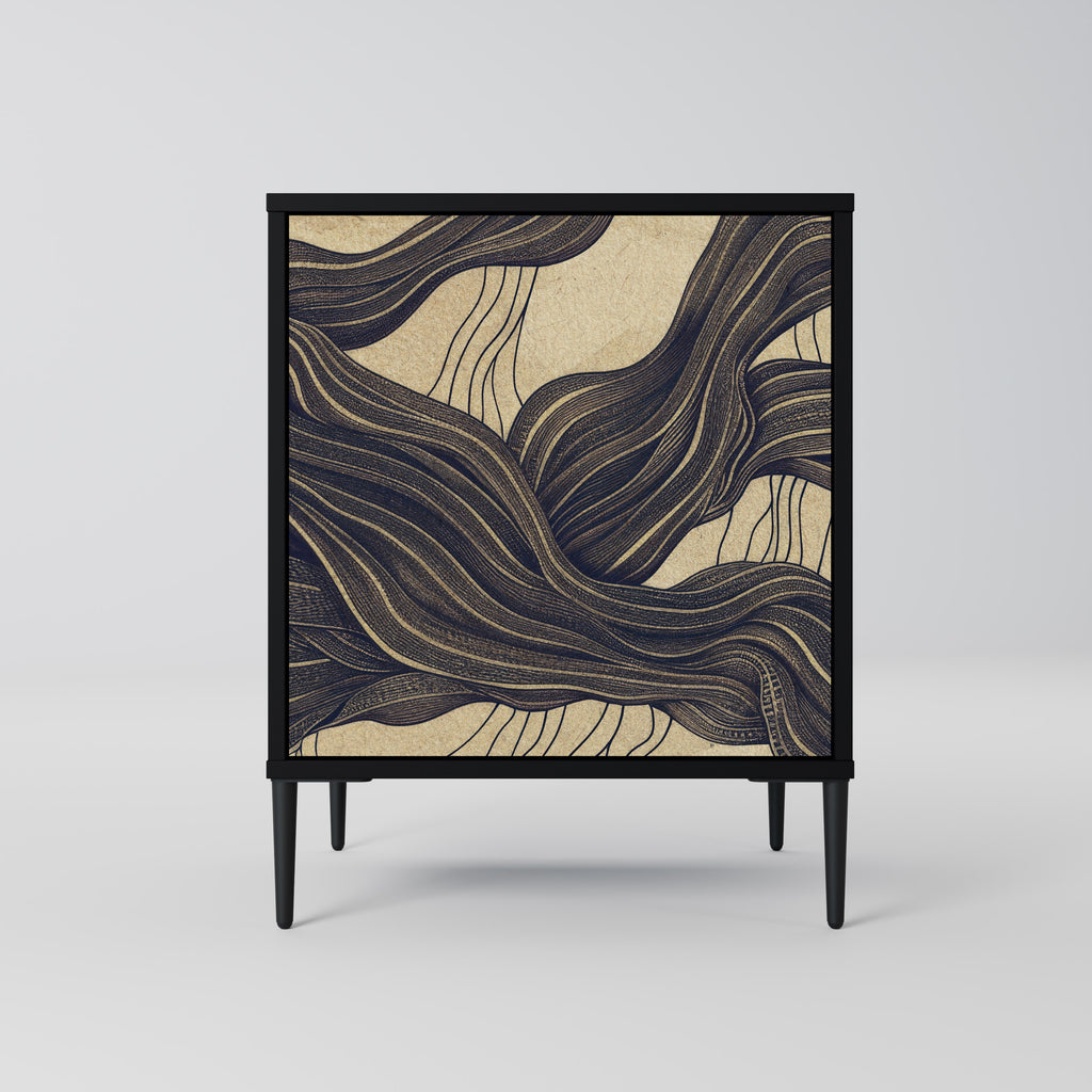 Aparador UNIFIED FRAGMENTS de 1 puerta en acabado negro