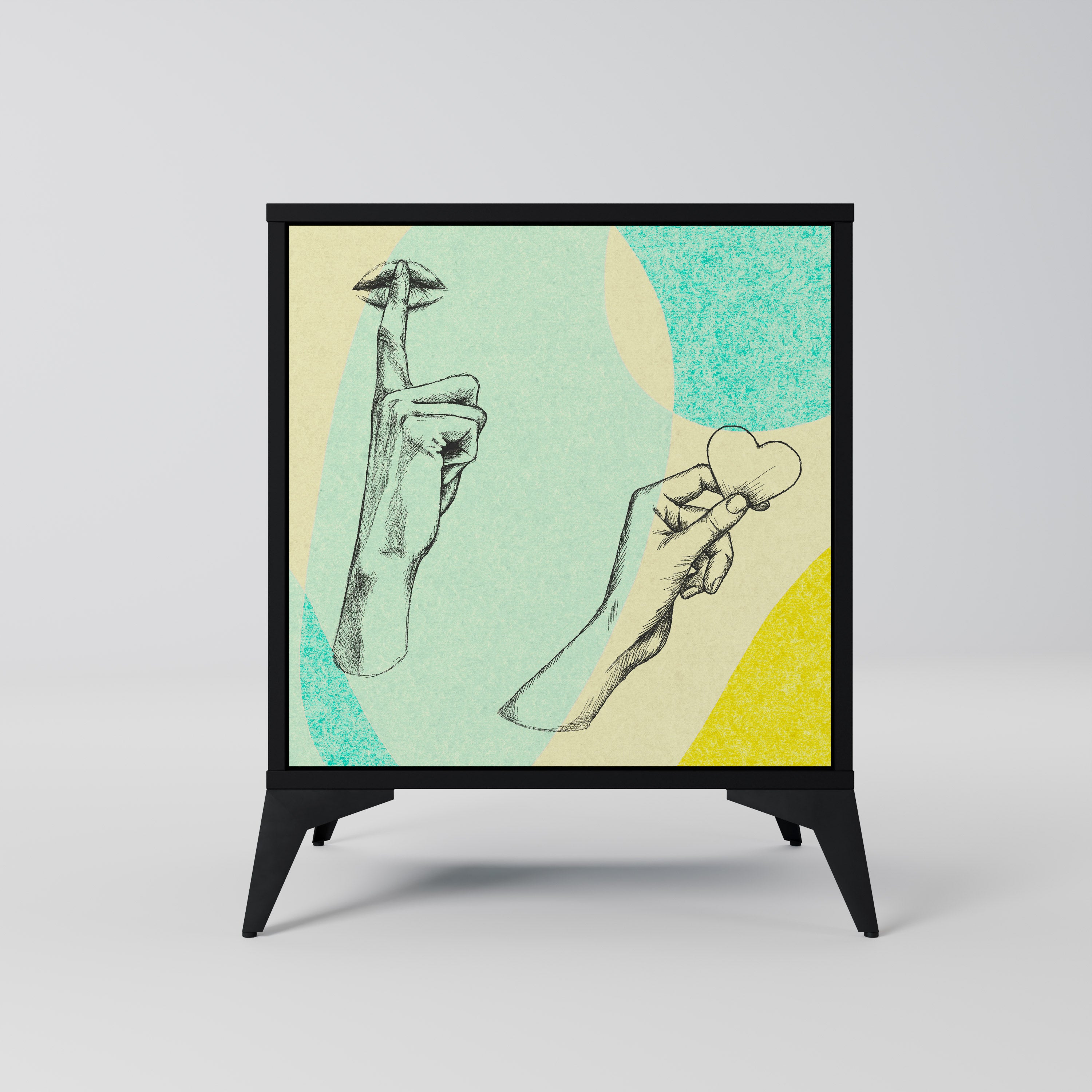 BODY LANGUAGE 1-Door Sideboard in Black Finish