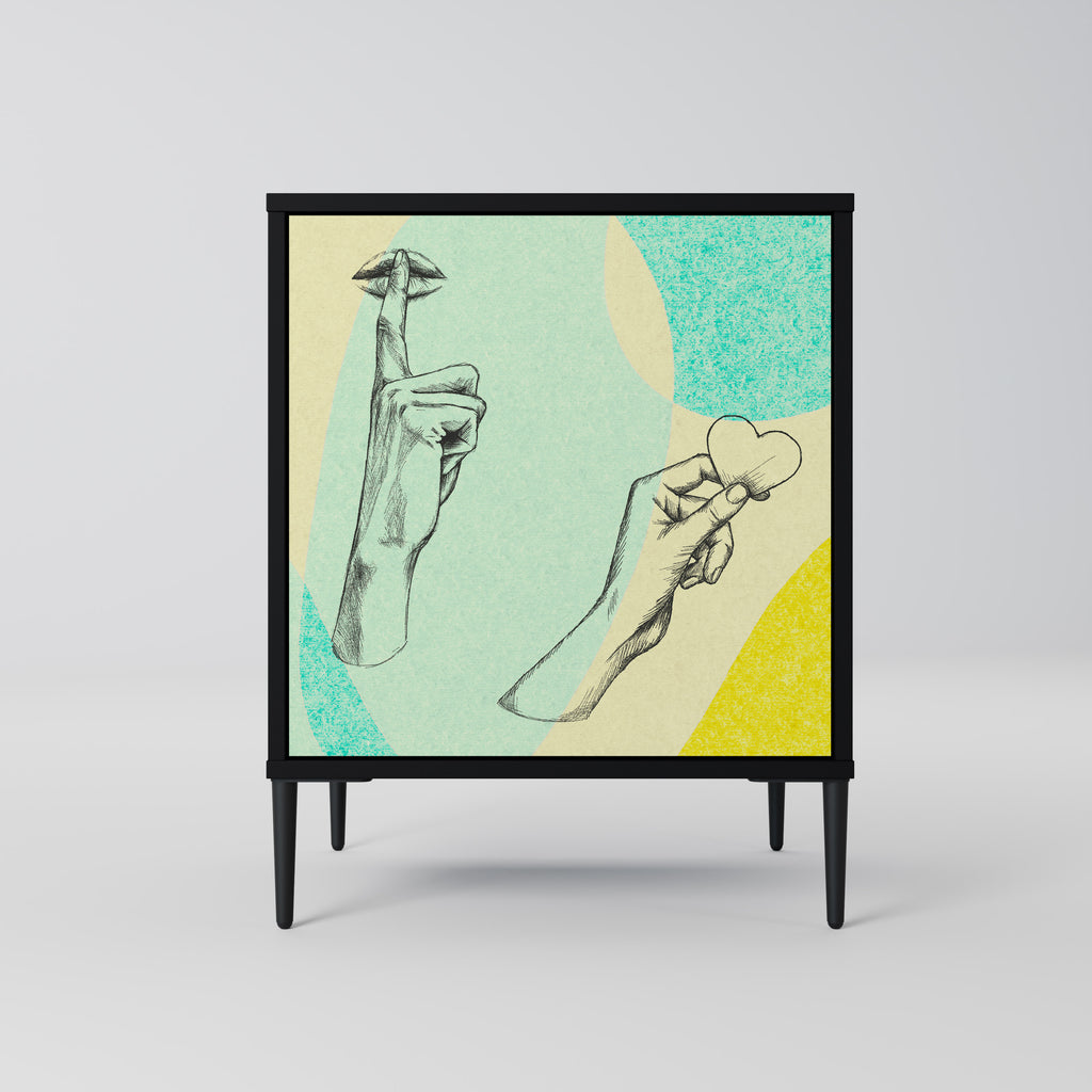 BODY LANGUAGE 1-Door Sideboard in Black Finish